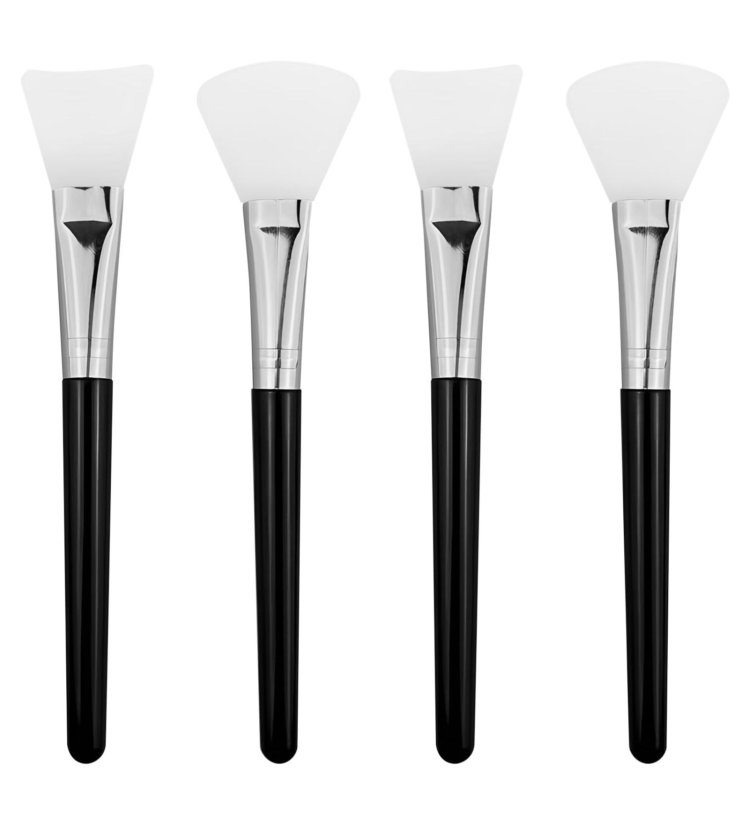 Buy Silicone Face Mask Brush Applicator Set - 4 Pcs Black for Mud Clay Masks & DIY | Ideal for Body Lotion & BB CC Cream - Buy Online on GoSupps.com
