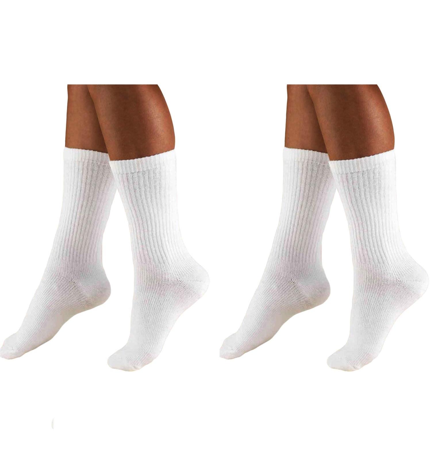 Truform 15-20 Compression Men's Athletic Crew Socks - XL White (Pack of 2) | Stylish Support for Active Lifestyle - Buy Online on GoSupps.com