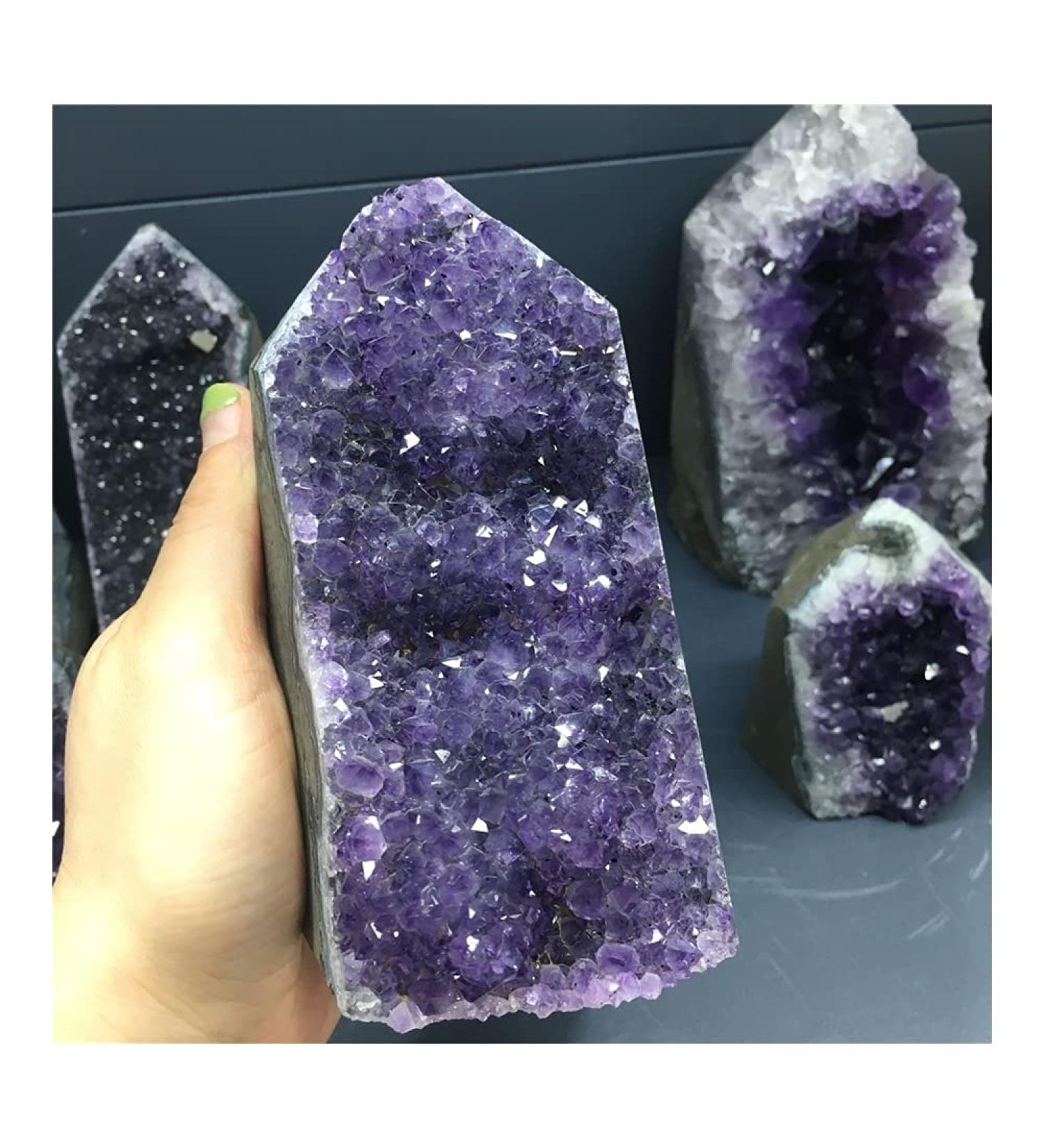 Natural Crystal Rough Stone Crafts Natural Amethyst Geode Quartz Cluster Crystal Specimen (Size : 1000-1100g) - Buy Online on GoSupps.com
