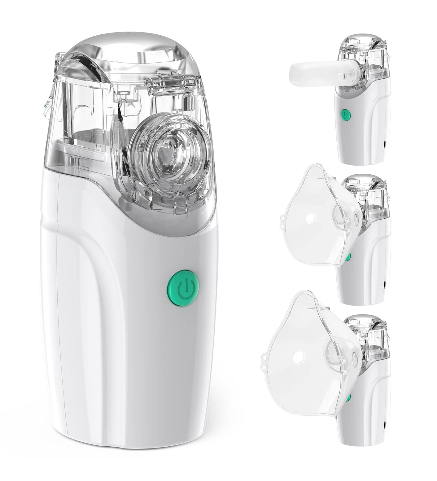 Portable Nebulizer Machine for Adults & Kids - USB Rechargeable Breathing Treatment - Includes Mouthpiece Masks - Ideal for Travel & Home Use - Buy Online on GoSupps.com