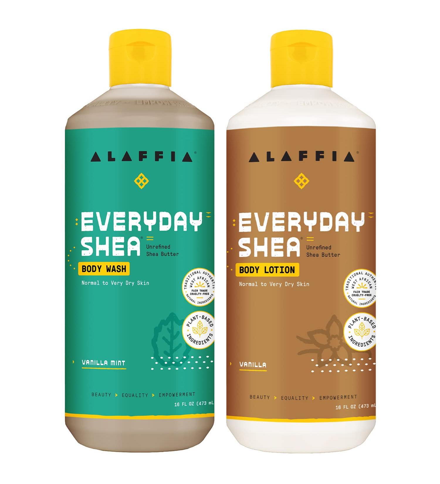Shop Alaffia EveryDay Shea Vanilla Lotion & Body Wash - Nourishing Hydration for Dry Skin - 16 Oz | Natural Ingredients Vegan & Cruelty-Free - Buy Online on GoSupps.com