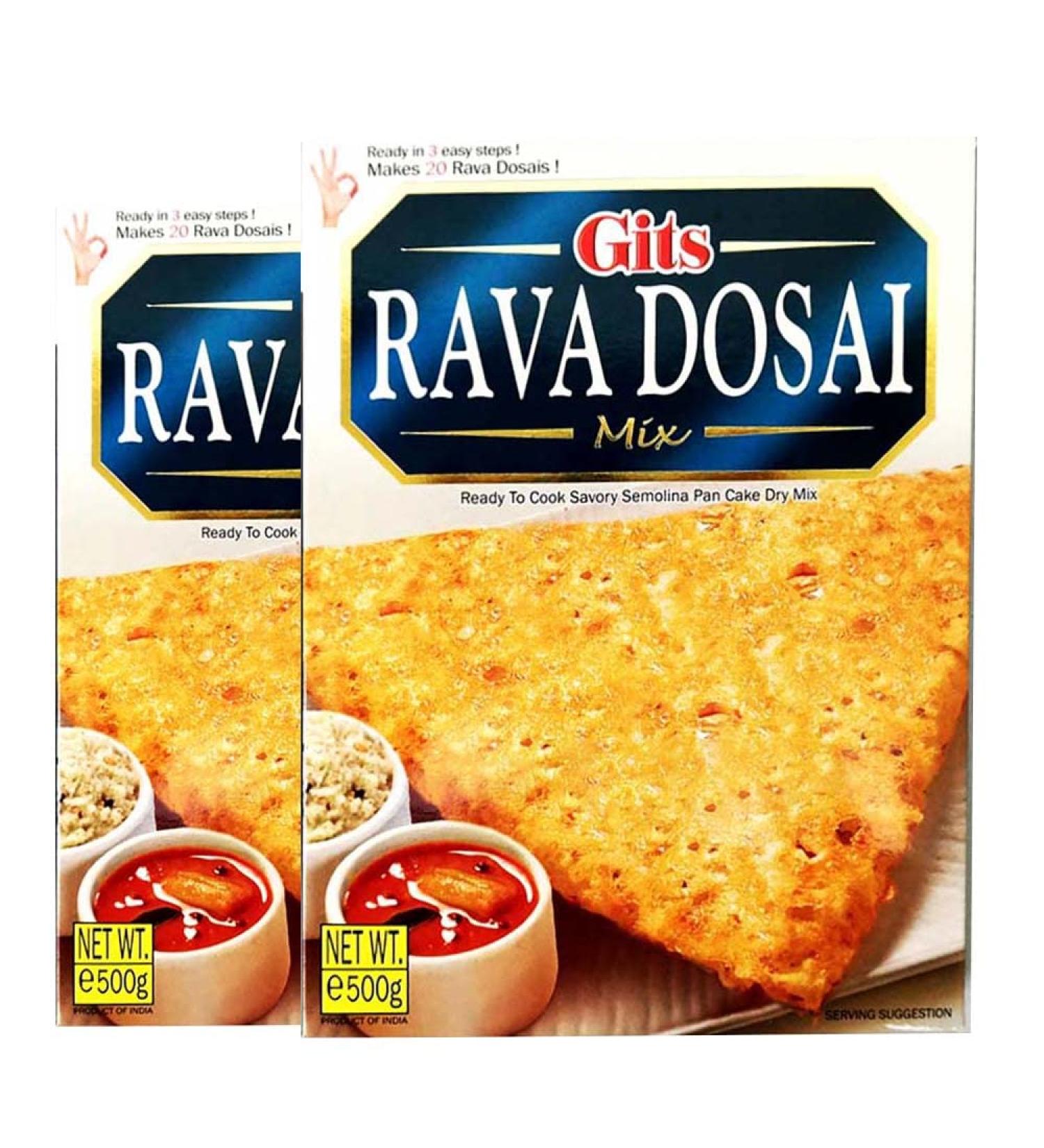 GITS Rava Dosa Mix 500G|Rava Dosa Instant Breakfast Mix|Indian Instant Mix|Rava Dosa South Indian Breakfast|Ready Rava Dosa Mix|Traditional Indian Crispy| Indian Origin (Pack of 2) - Buy Online on GoSupps.com
