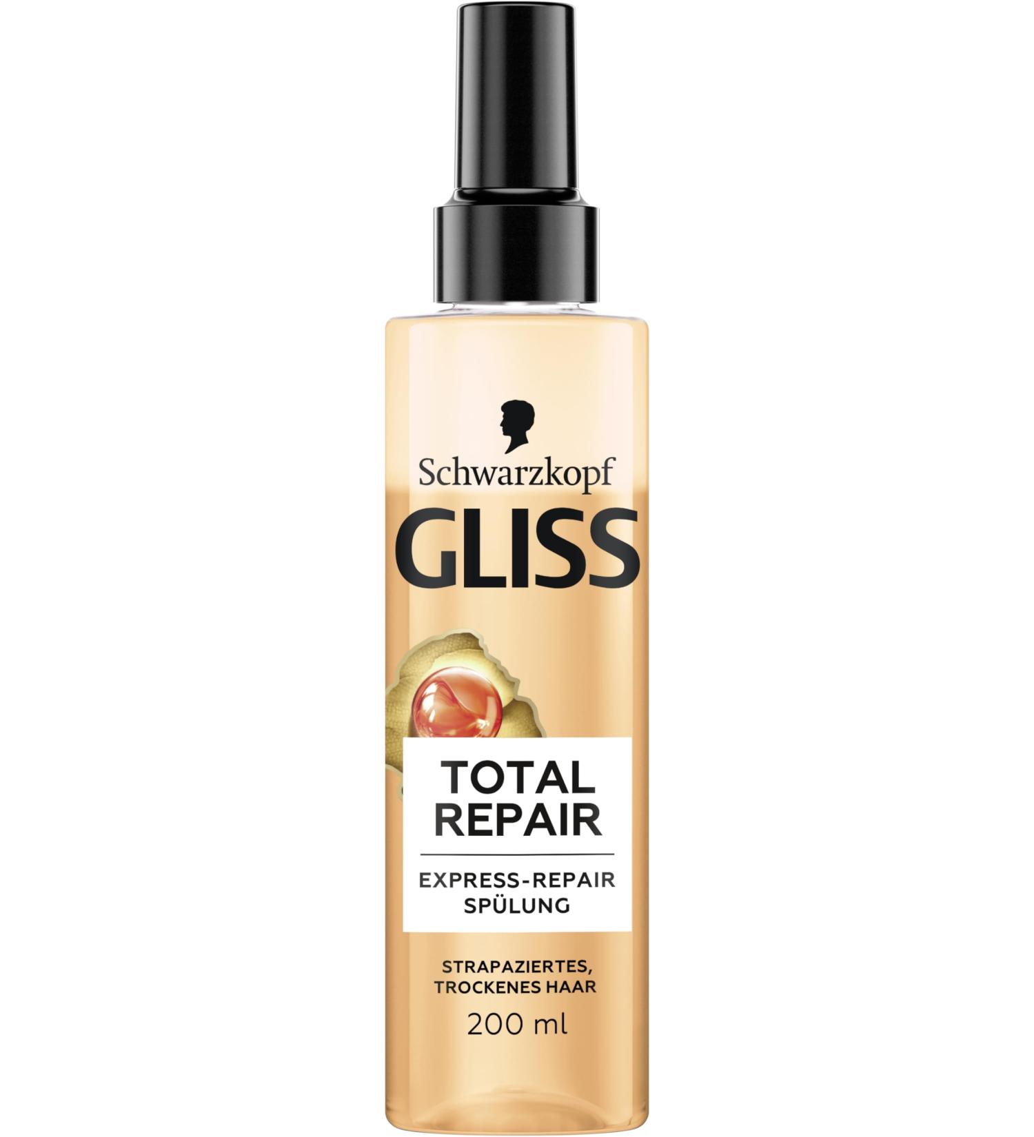 Gliss Express Total Repair Conditioner (200 ml) for immediate detangling and protection against hair breakage conditioner with thermal protection up to 230 C - Buy Online on GoSupps.com