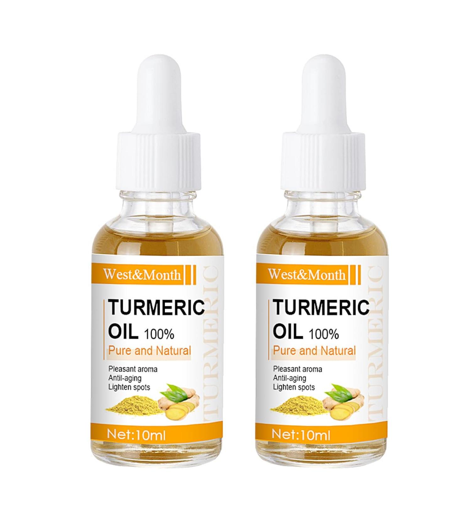 ieron 2pcs Natural Turmeric Oil Skin Care Fights Acne Heals Scars Turmeric Facial Serum Turmeric Serum for Dark Spots 10ml - Buy Online on GoSupps.com