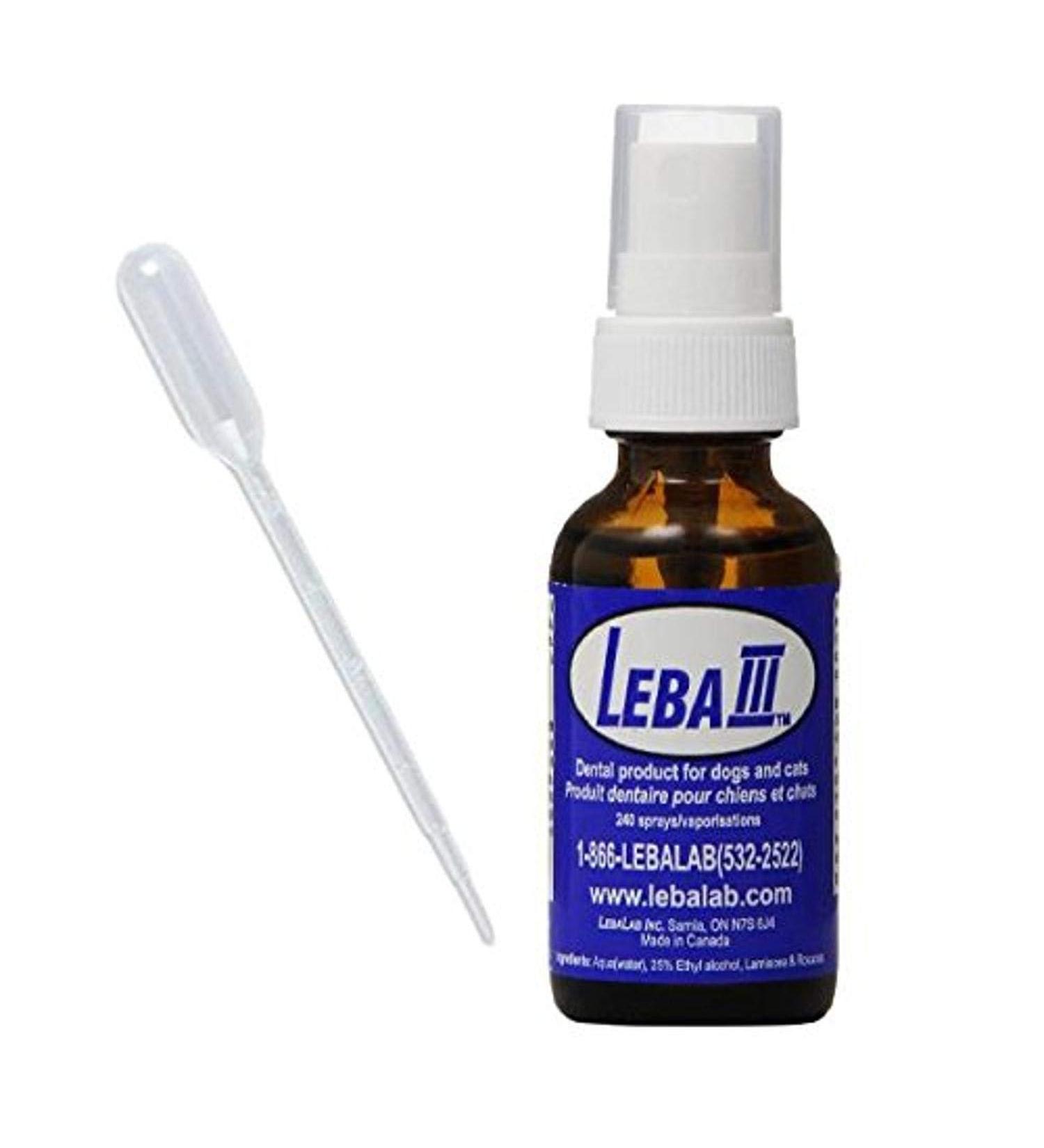 Leba III - Natural Herbal Dental Spray for Dogs & Cats | Fresh Breath & Healthy Gums | Removes Build Up - Buy Online on GoSupps.com