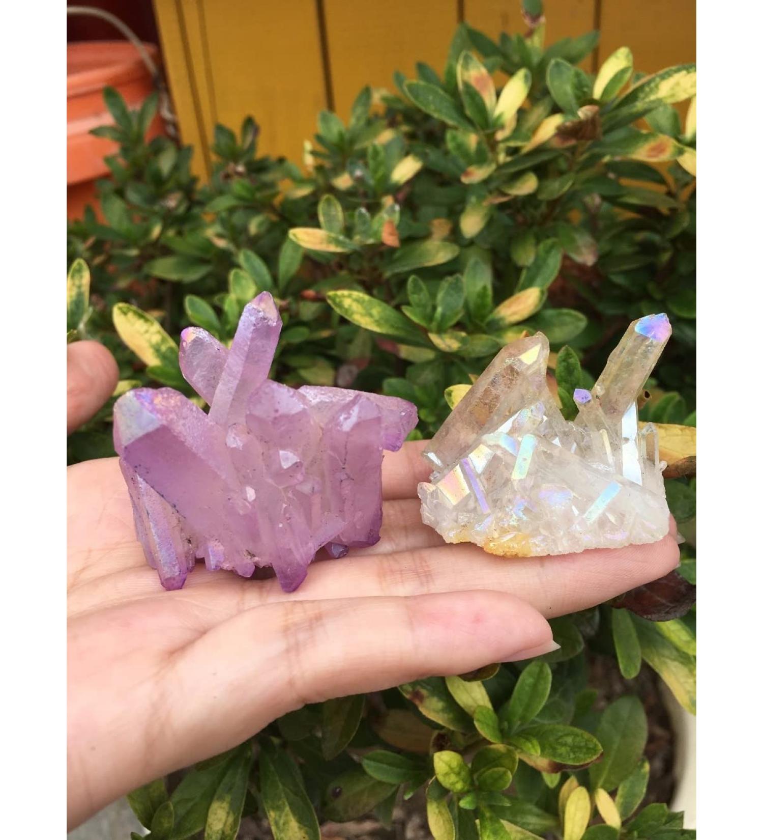 Specimen 2pcswhite Flame Aura Quartz Crystal Cluster Specimen 60-70g ERTEYIN - Buy Online on GoSupps.com