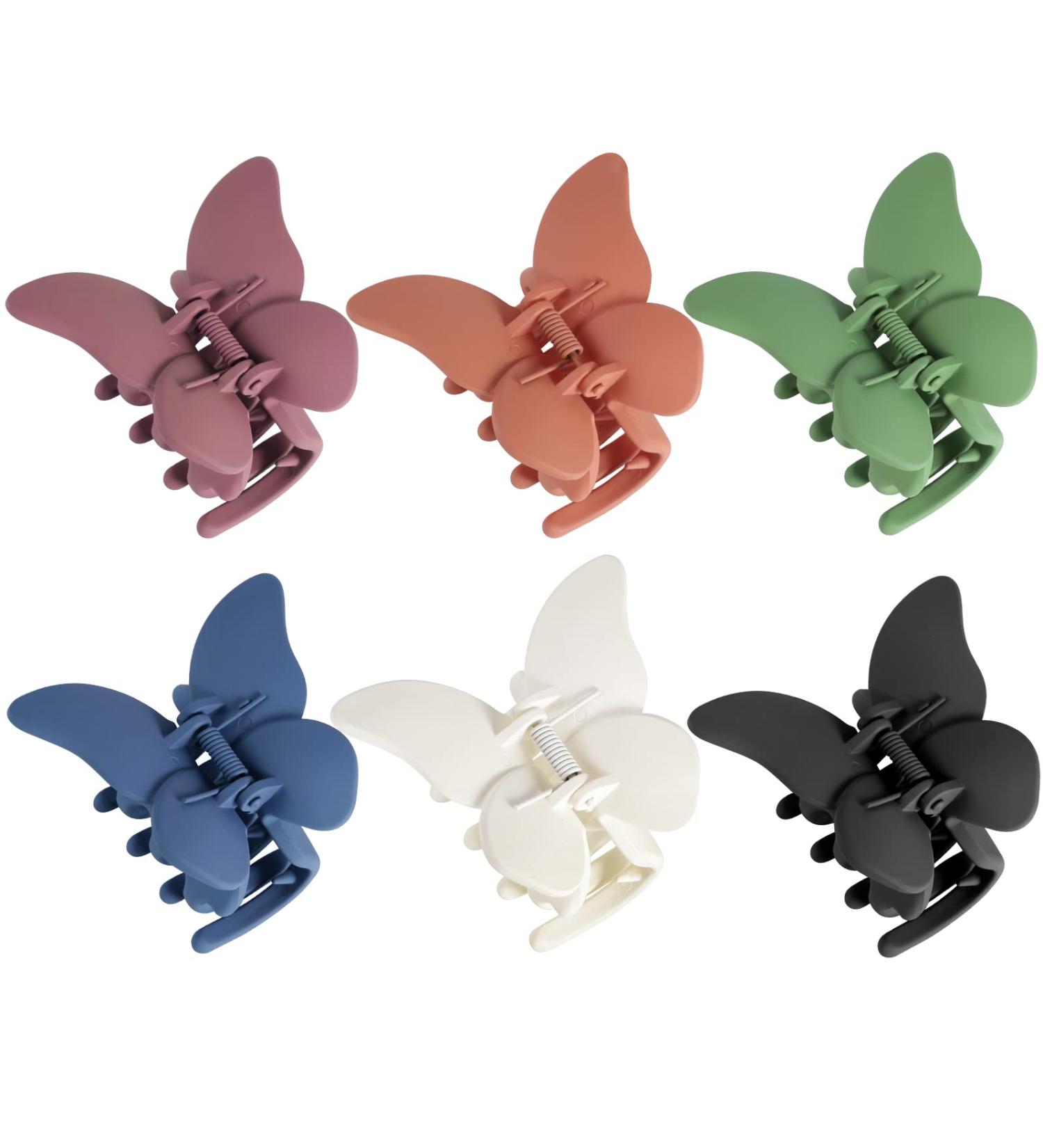 6 Pieces Butterfly Hair Clips for Girls and Women - 6 Colors, Strong Hold, Non-Slip Matte Jaw Clips - 2.6 Inch Cute Hair Claws - Buy Online on GoSupps.com