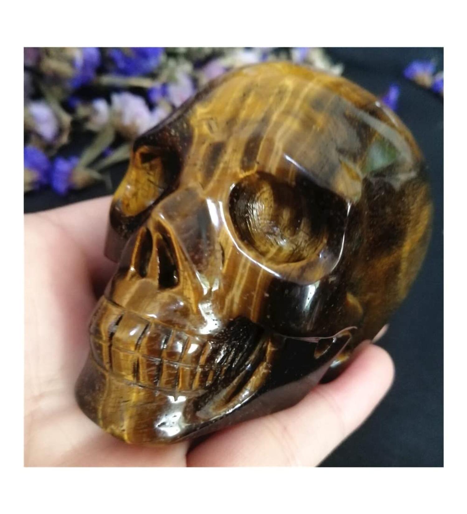 Natural Stones Natural Crystal 67 mm Natural Crystal Skull Gemstone Ghost Head Carved Crystal Jewelry Tiger Eye Stone Specimen Carved Skull Gift Power Stone Crystal Natural Stones ningxiao - Buy Online on GoSupps.com