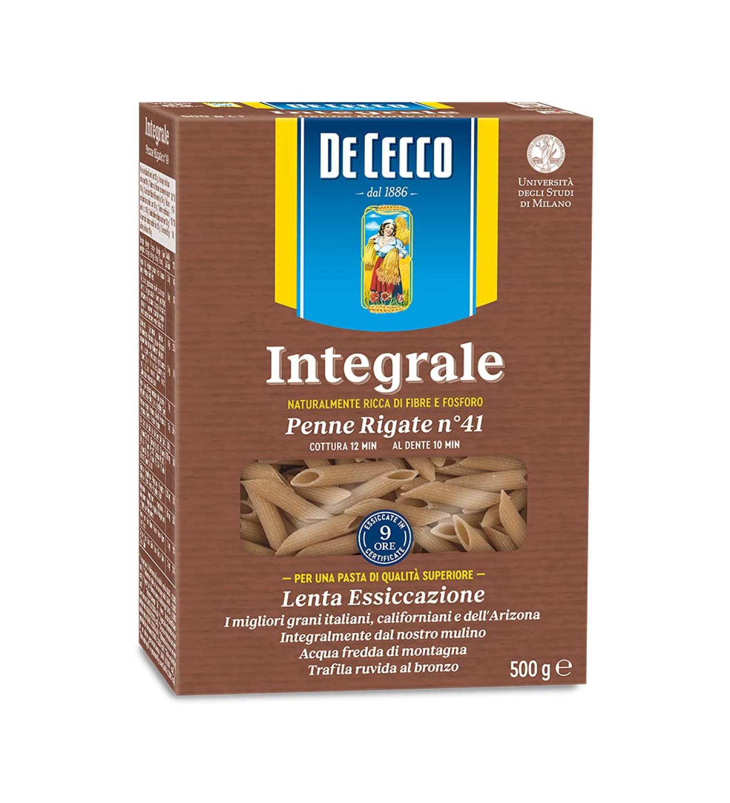  De Cecco De Cecco Penne Rigate Whole Pasta 500g - Pack of 6 - Buy Online on GoSupps.com