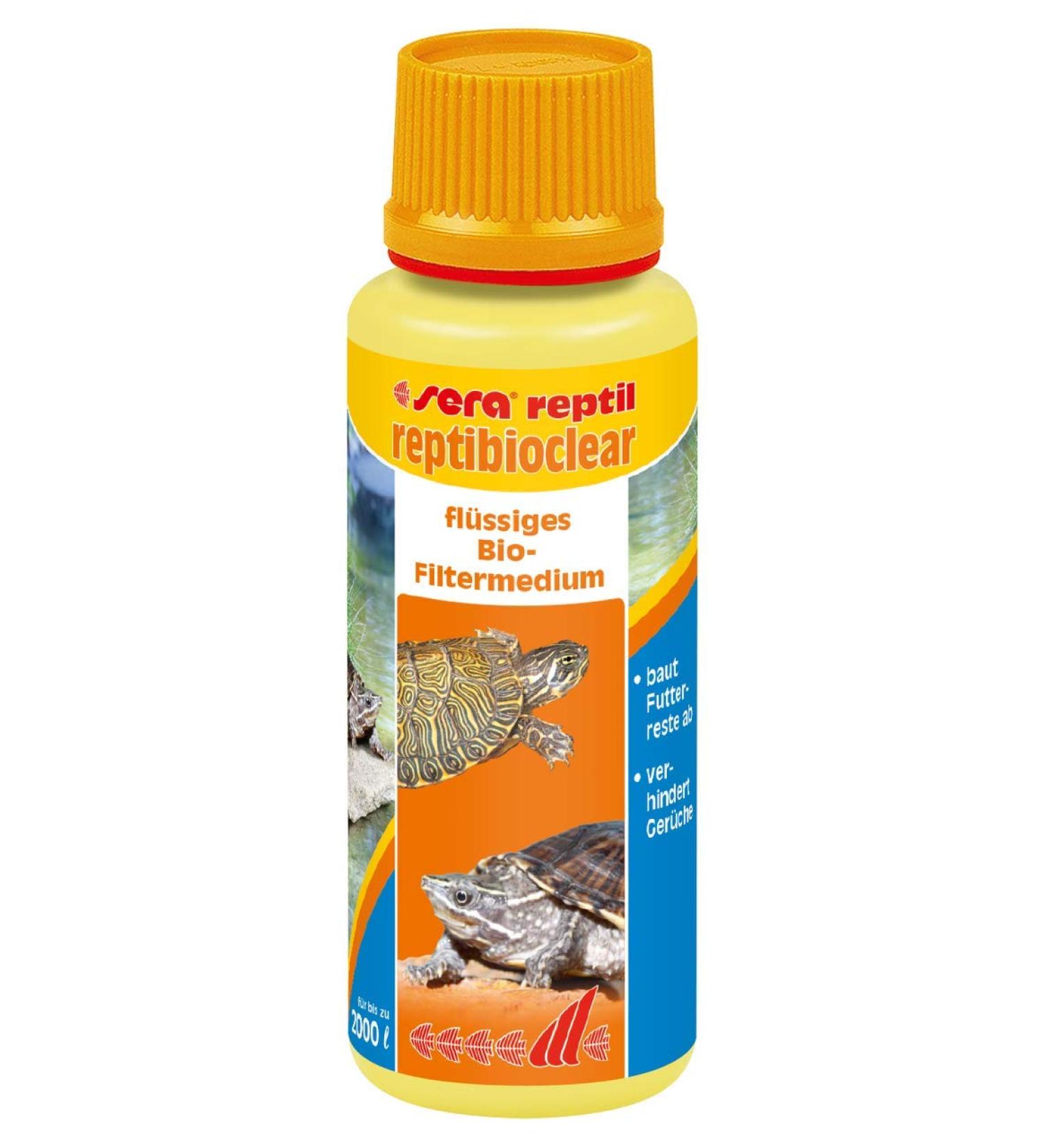 sera reptibioclear 100 ml - Liquid bio-filter medium for removing food residues water turtles 100ml