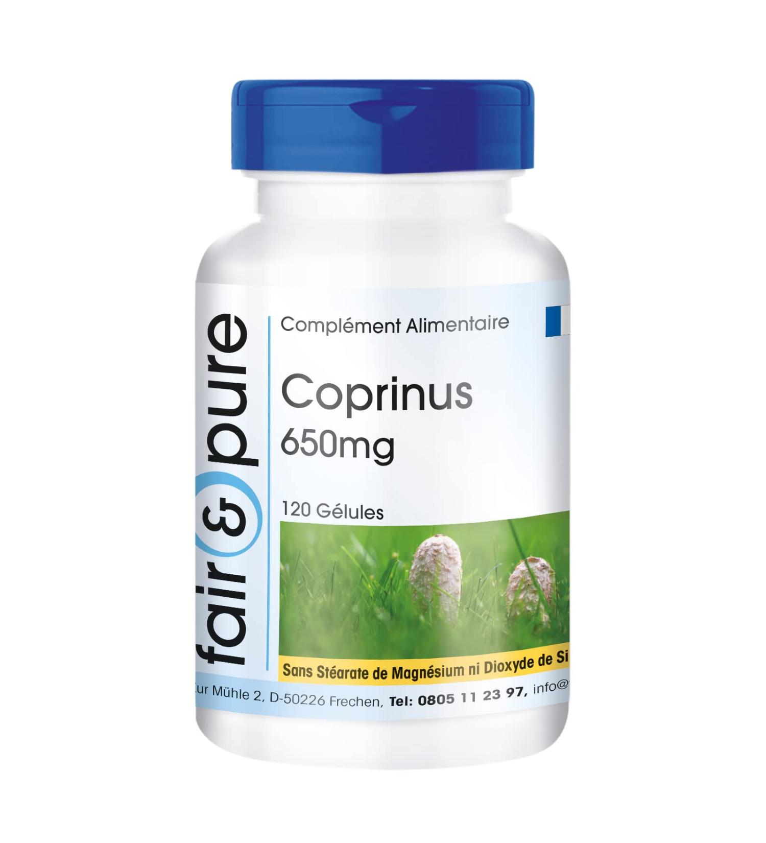 Fair & Pure - Coprinus 650mg (Coprinus Comatus) - natural mushroom powder - vegan - Buy Online on GoSupps.com