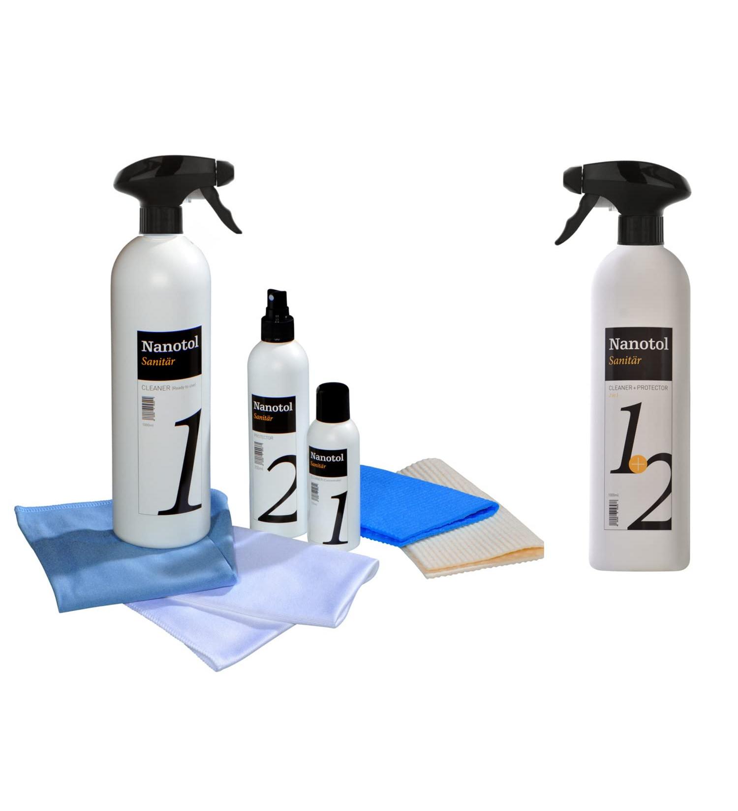 Professional Bathroom Sealing Set Nano Sealing & Cleaner with Microfiber Cloth for Lime Protection - Perfect for Showers Ceramics & Tiles - Buy Online on GoSupps.com