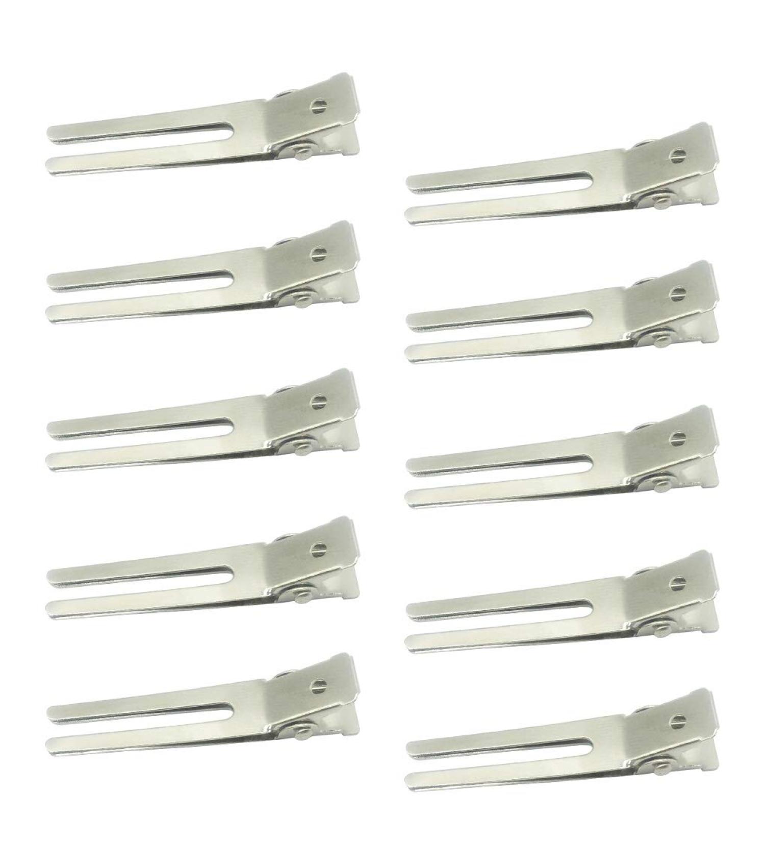 100 Pcs 1.8 Inch Double Prong Curl Clips - Hairdressing Metal Alligator Clips for Salon & Barber - Buy Online on GoSupps.com