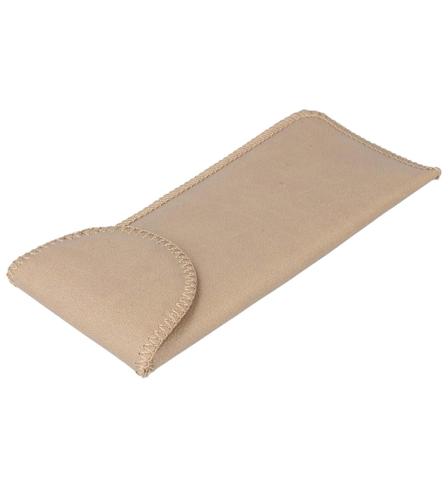 Elegant slip case made of soft imitation leather with velcro fastening and chic decorative stitching | LIESBETH in brown