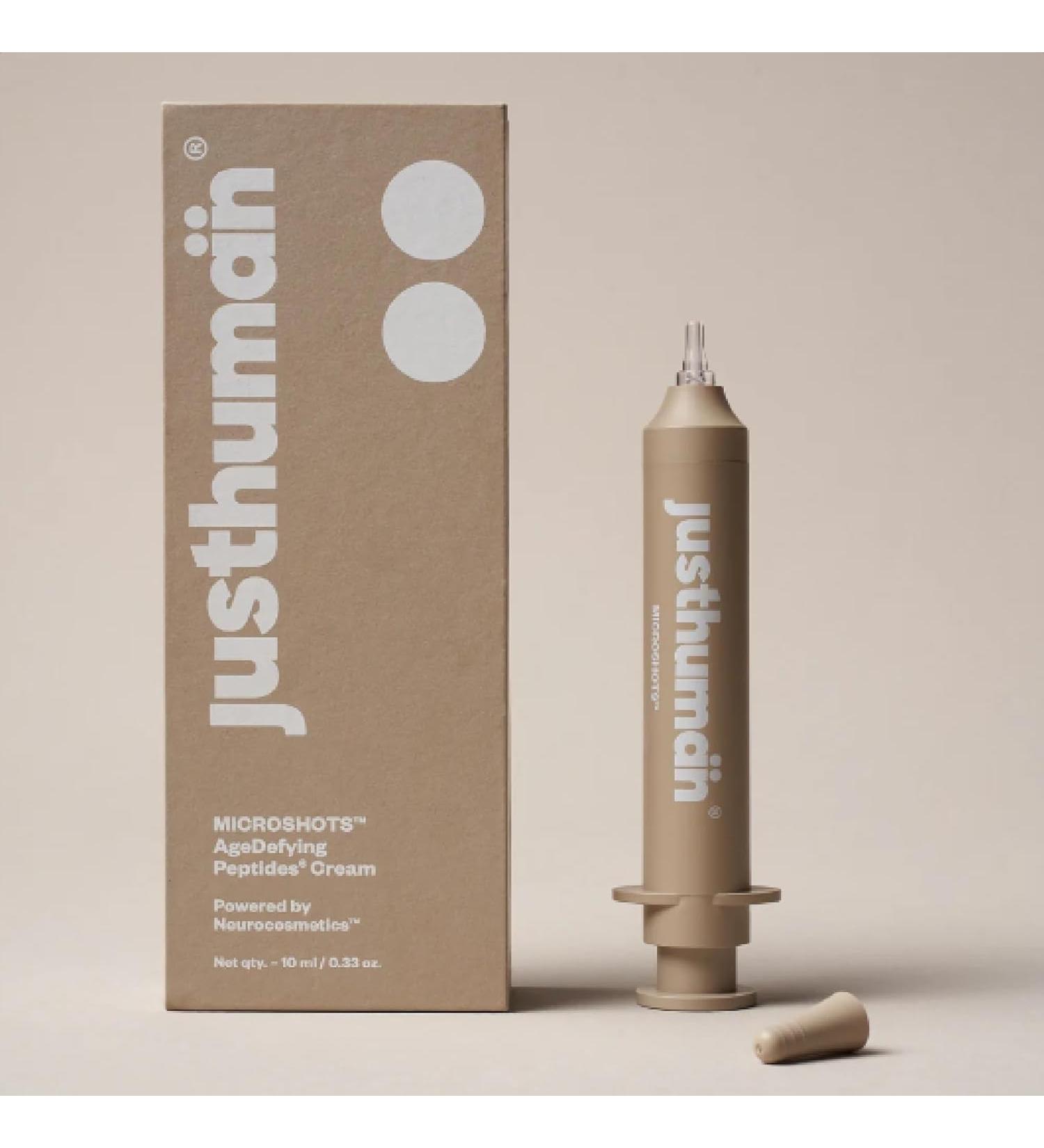 JustHuman Microshots Age-Defying Peptide6 Cream - Advanced Anti-Aging Formula | 60X Stronger Delivery | 10ml - International Shipping Available - Buy Online on GoSupps.com
