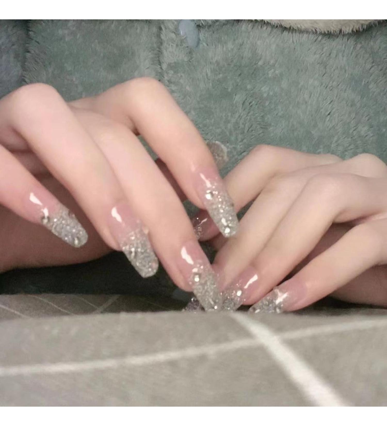 Temperament Enhancement Nail Patch Nail Patch Hand Nail Dressing Nail Dressing Little Red Book Online Celebrity with Broken Diamond Xinghe Detachable White Nail (10-Piece Pack) (Size : S) Small - Buy Online on GoSupps.com
