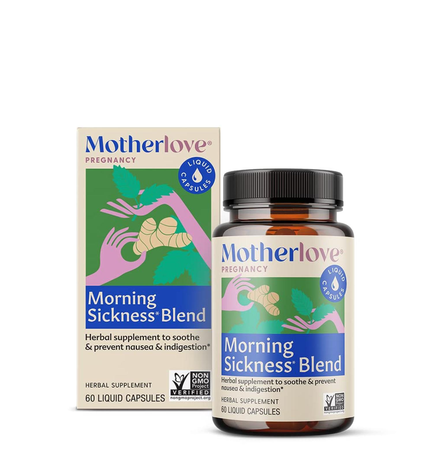 Motherlove Morning Sickness Blend - 60 Liquid Capsules | Natural Relief for Nausea - Buy Online on GoSupps.com