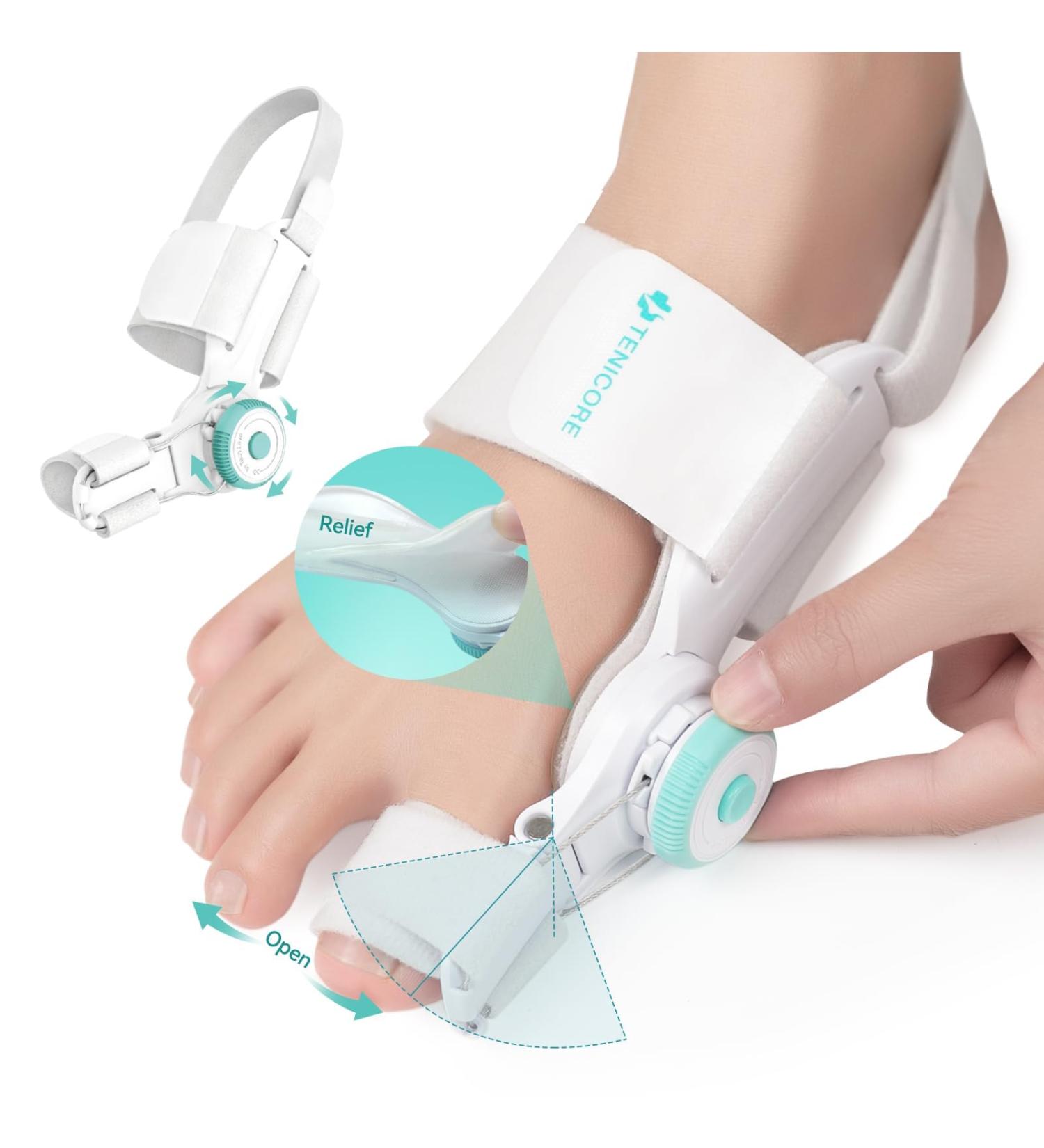 TENICORE Adjustable Knob Bunion Correctors for Women Men Big Toe with Anti-slip Heel Strap Toe Separators for Bunion Relief Suitable for Left and Right Feet Day Night Support(1PCS) - Buy Online on GoSupps.com