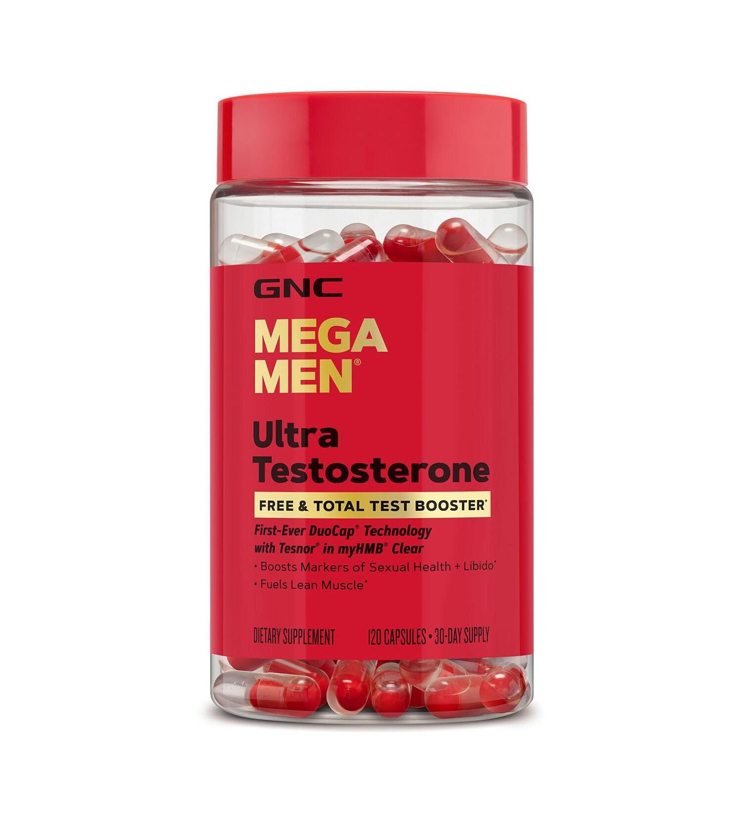 GNC Mega Men Ultra Testosterone Free & Total Test Booster 120 Count - Buy Online on GoSupps.com