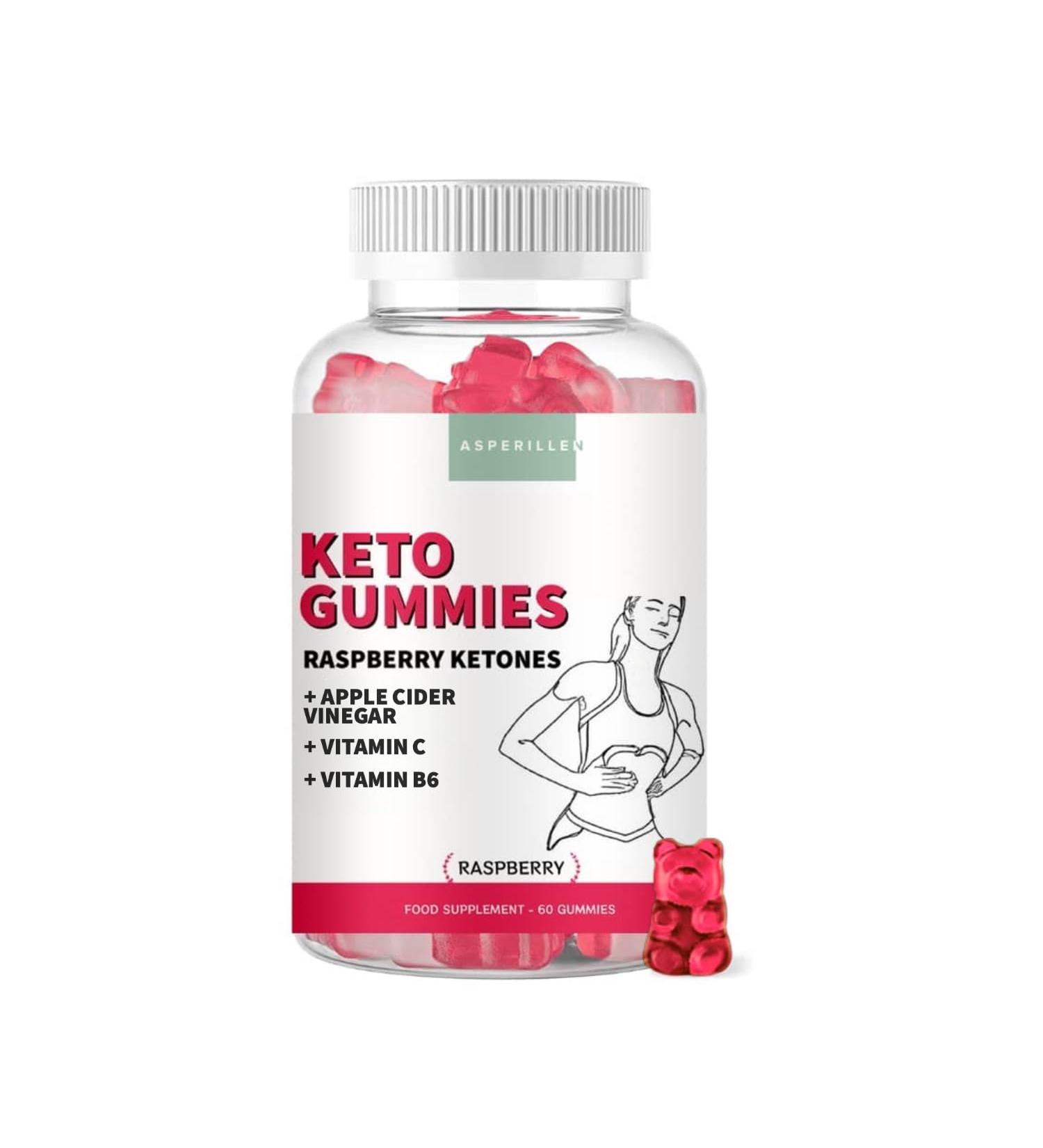 Raspberry Ketones & Apple Cider Vinegar Gummies - Sugar-Free Keto Supplement with Vitamin C - 60 Units for Weight Loss & Energy - Buy Online on GoSupps.com