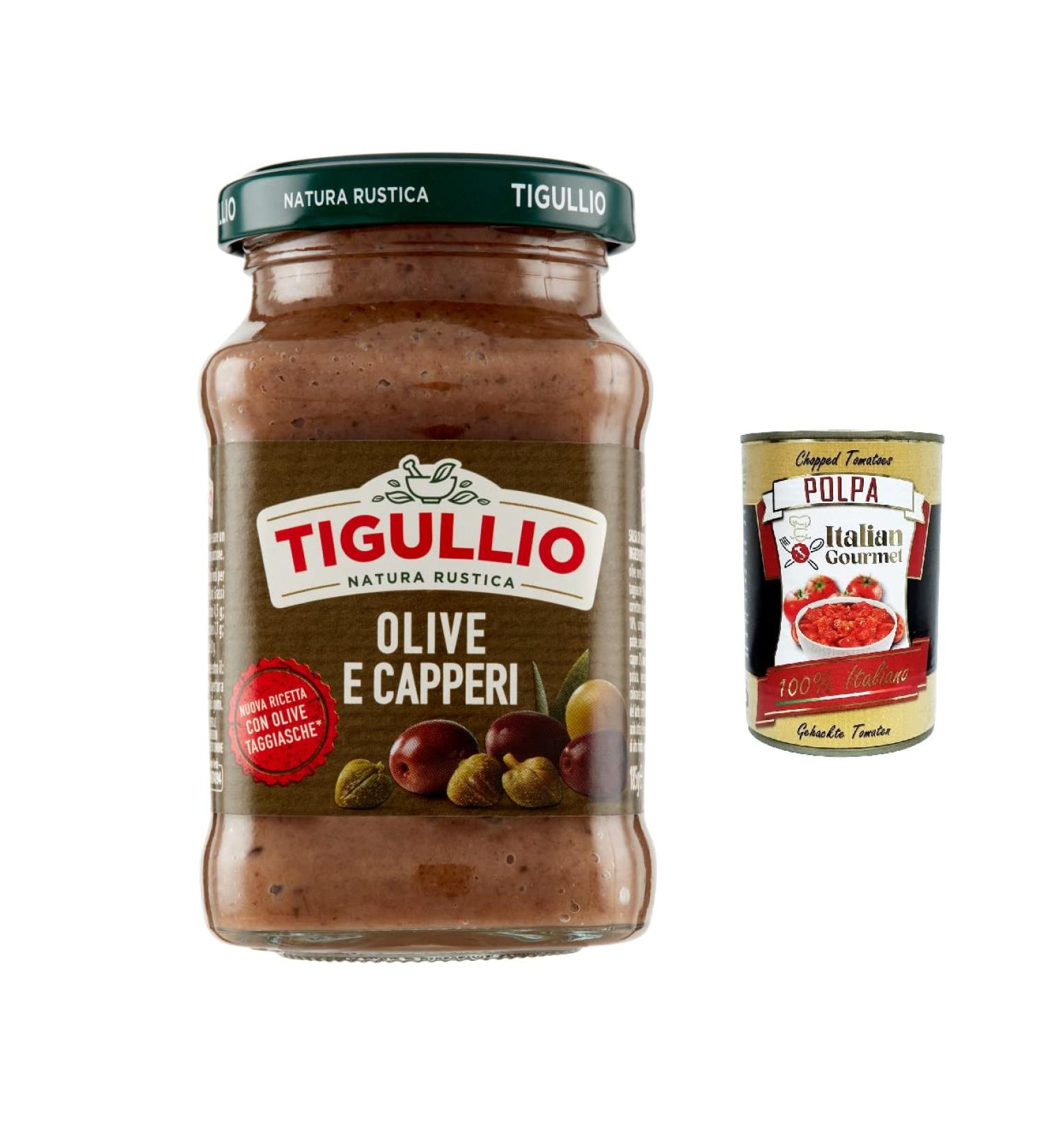  Italian Gourmet E.R. Star Tigullio GranPesto Olive and Capperi Pesto with Olives and Cappers 185g Sauce + Italian Gourmet Polpa 400g - Buy Online on GoSupps.com