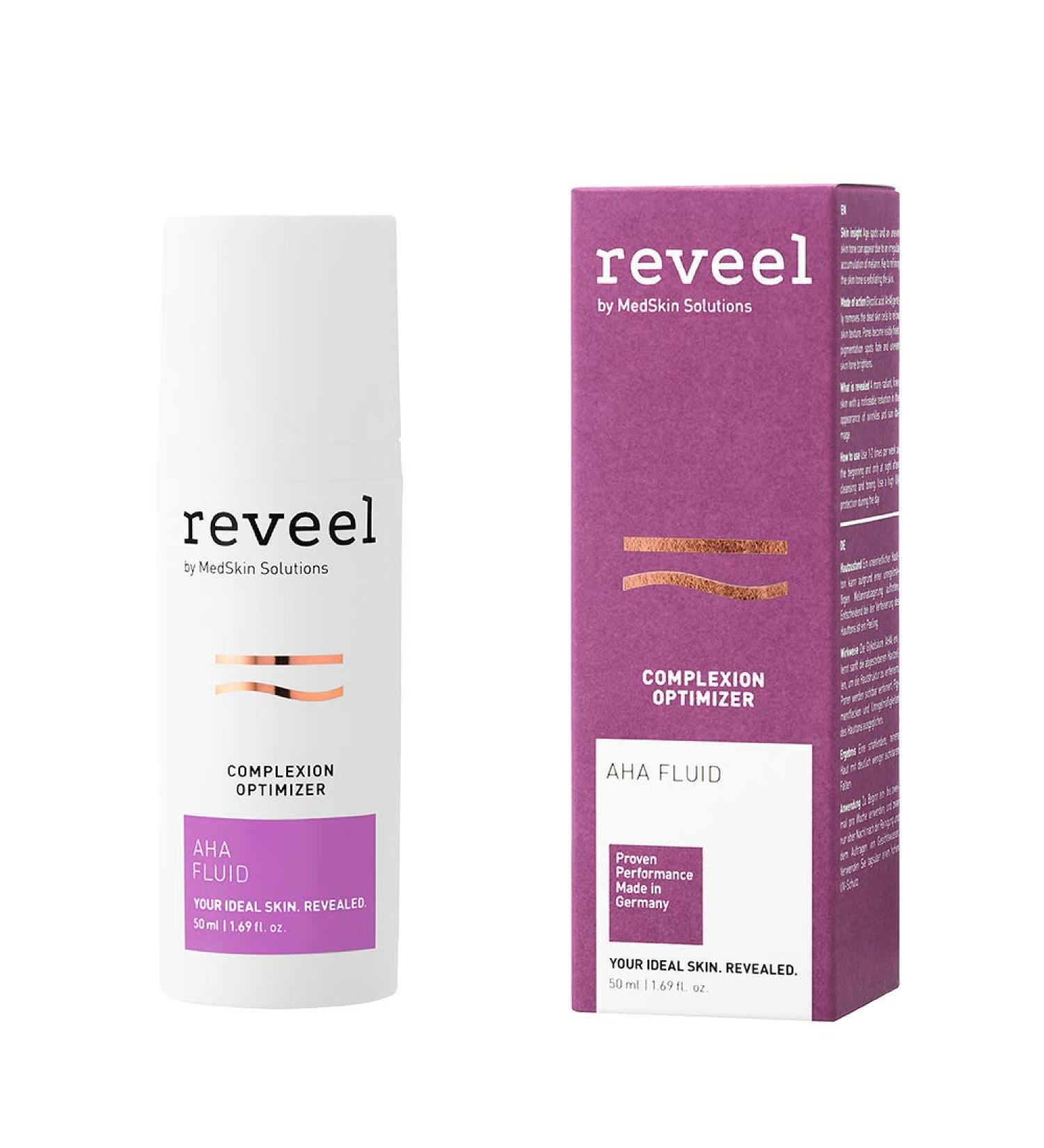 AHA Fluid for Face by Reveeel - 10% AHA Exfoliant Serum for Hydration & Refined Complexion - Nightly Leave-On Facial Fluid for Women & Men (1.69 fl oz - Buy Online on GoSupps.com