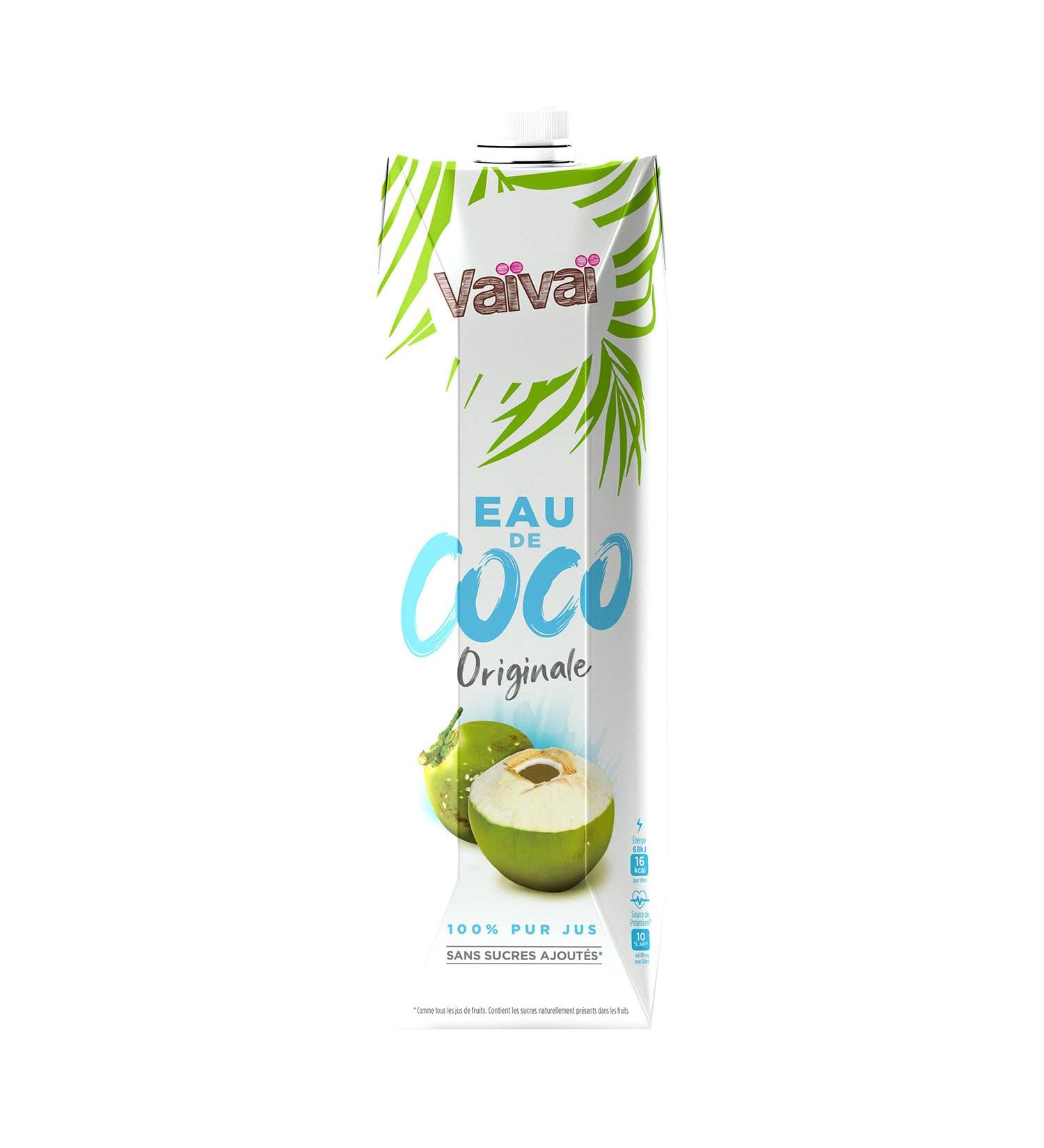 Va va - Original Coconut Water - 100% Pure Juice - Gourmet and Refreshing - No Added Sugars - 1 Tetra Pak Brick of 1L - Buy Online on GoSupps.com