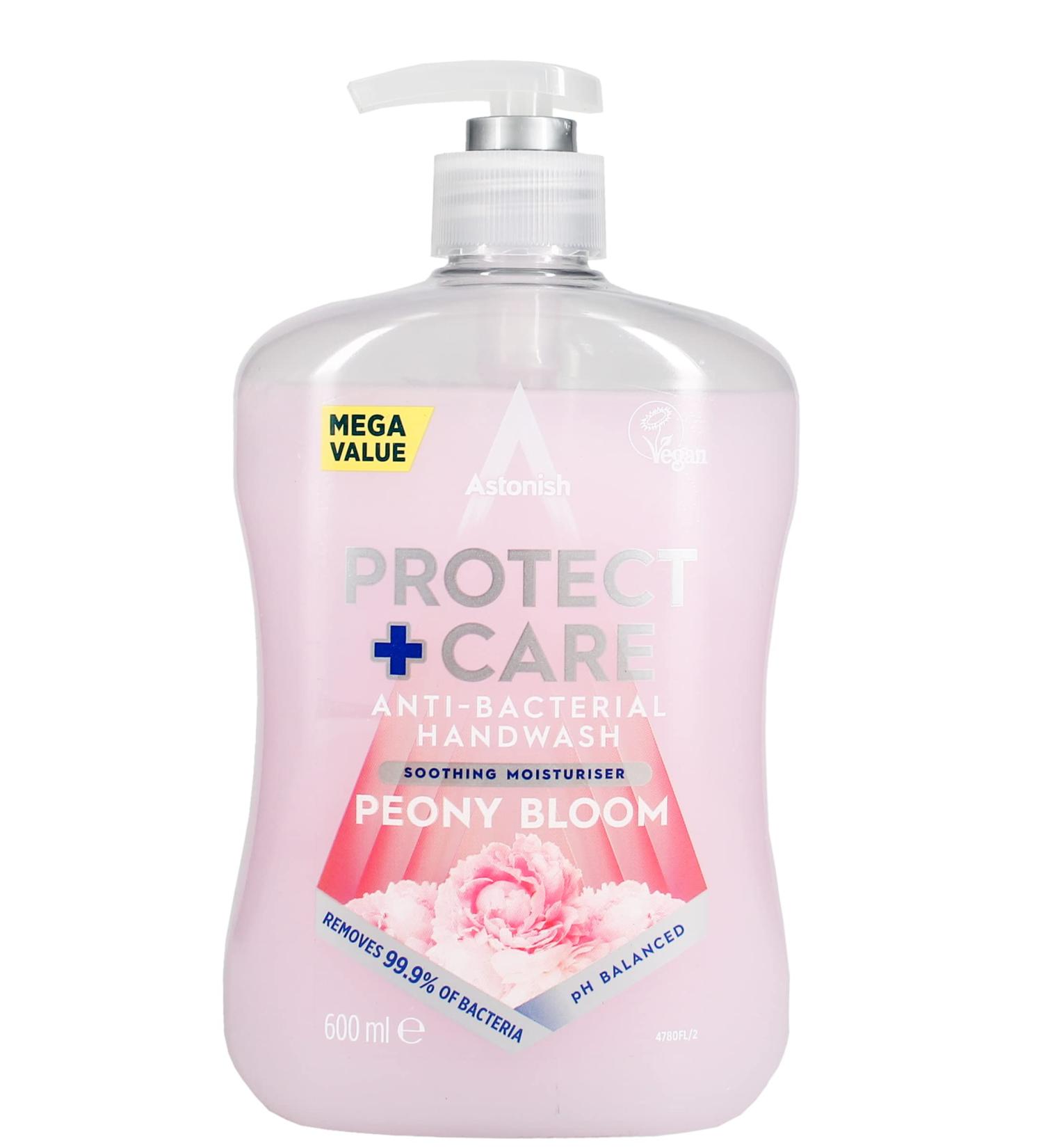 Astonish Peony Bloom Moisturising Anti-Bacterial Hand Wash Soap 600ml - Buy Online on GoSupps.com