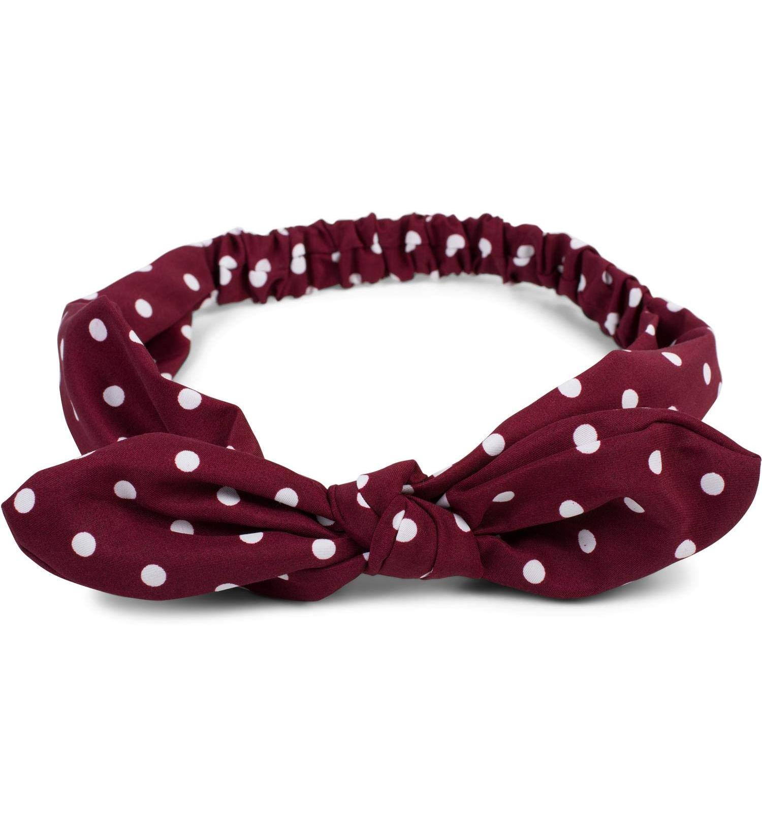Stylbreaker Bordeaux-Red Dots Pattern Hair Band | Elastic Loop Headband for Pinup & Rockabilly Style | Women s Hair Accessories 04026036 - Buy Online on GoSupps.com