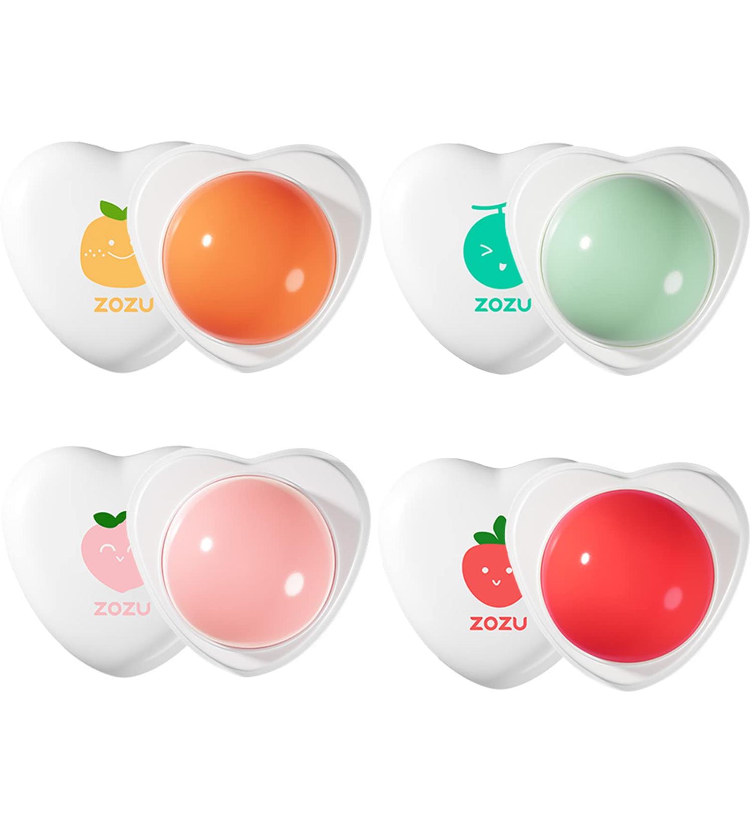 4Pcs Fruit Lip Balm Set | Moisturizing & Long Lasting | Natural Organic Lipsticks | Citrus, Peach, Strawberry & Cantaloupe Flavors - Buy Online on GoSupps.com