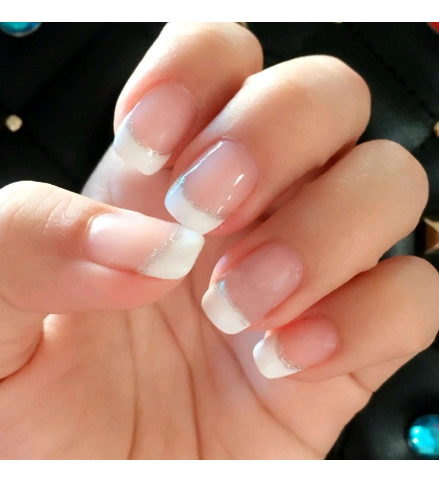 Jovono French Artificial Nails - Nude Pink Press-On Nails for Women & Girls (24 Pieces Size M) - Ballerina Acrylic Design - Buy Online on GoSupps.com