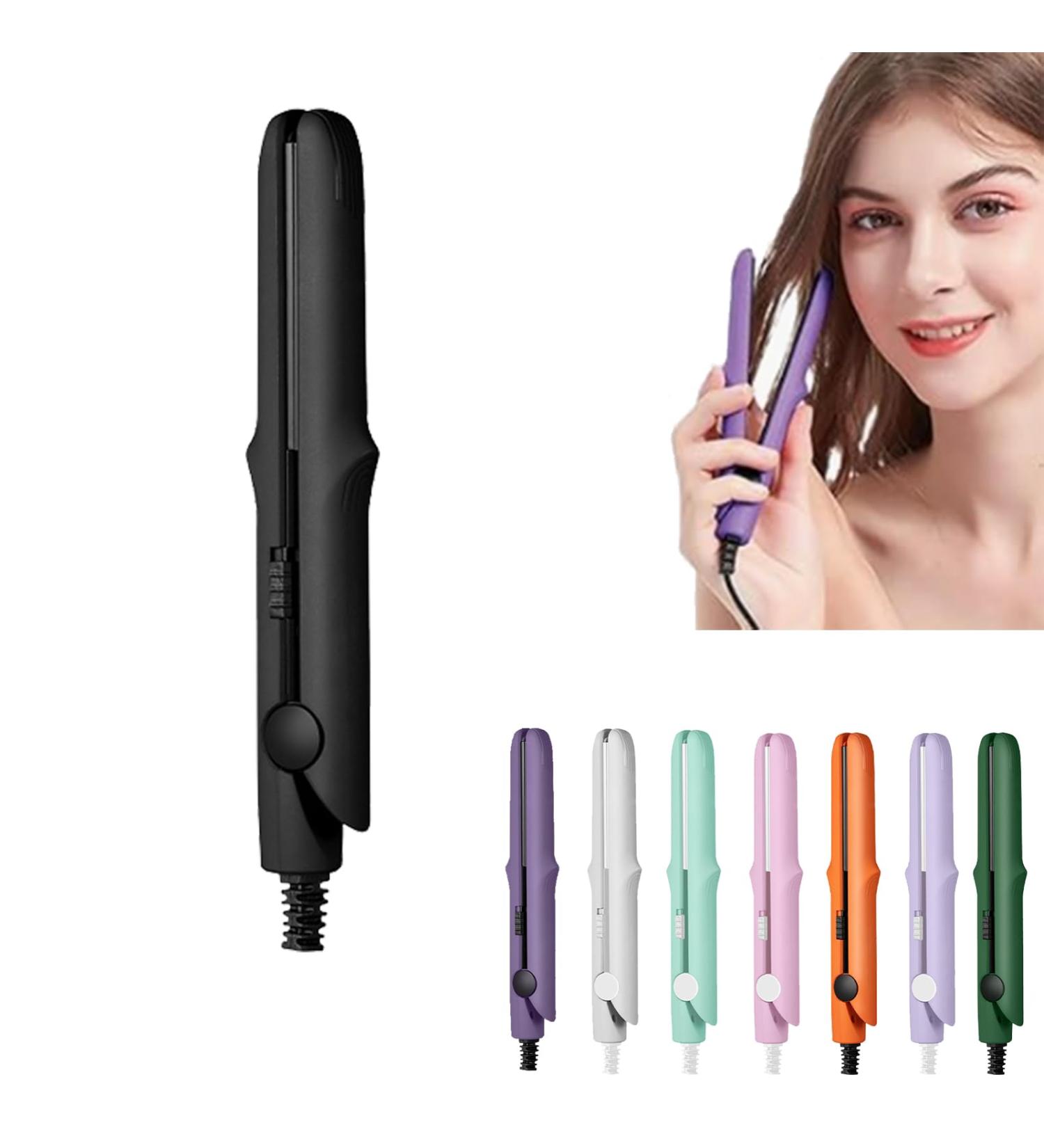 TANGERINR Gadgetcab Curling Iron Gadgetcab Mini Curling Iron 2-In-1 Mini Curling Wand &Flat Iron Hair Straightener Mini Dual-Purpose Curling Iron (Black) - Buy Online on GoSupps.com