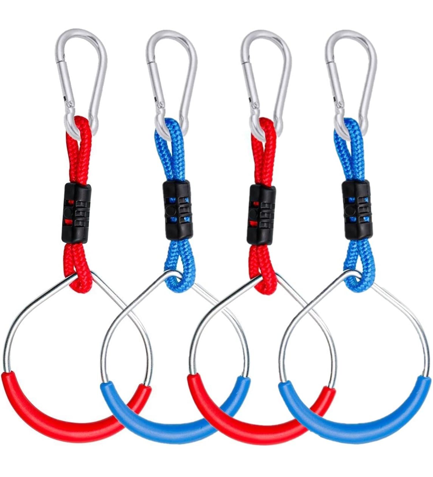 Hanging Ninja Rings (4 Pack) for Ninja Warrior Course | Double Obstacle Course Accessories by Lily's Things | Compatible with Home Playground Equipment - Buy Online on GoSupps.com