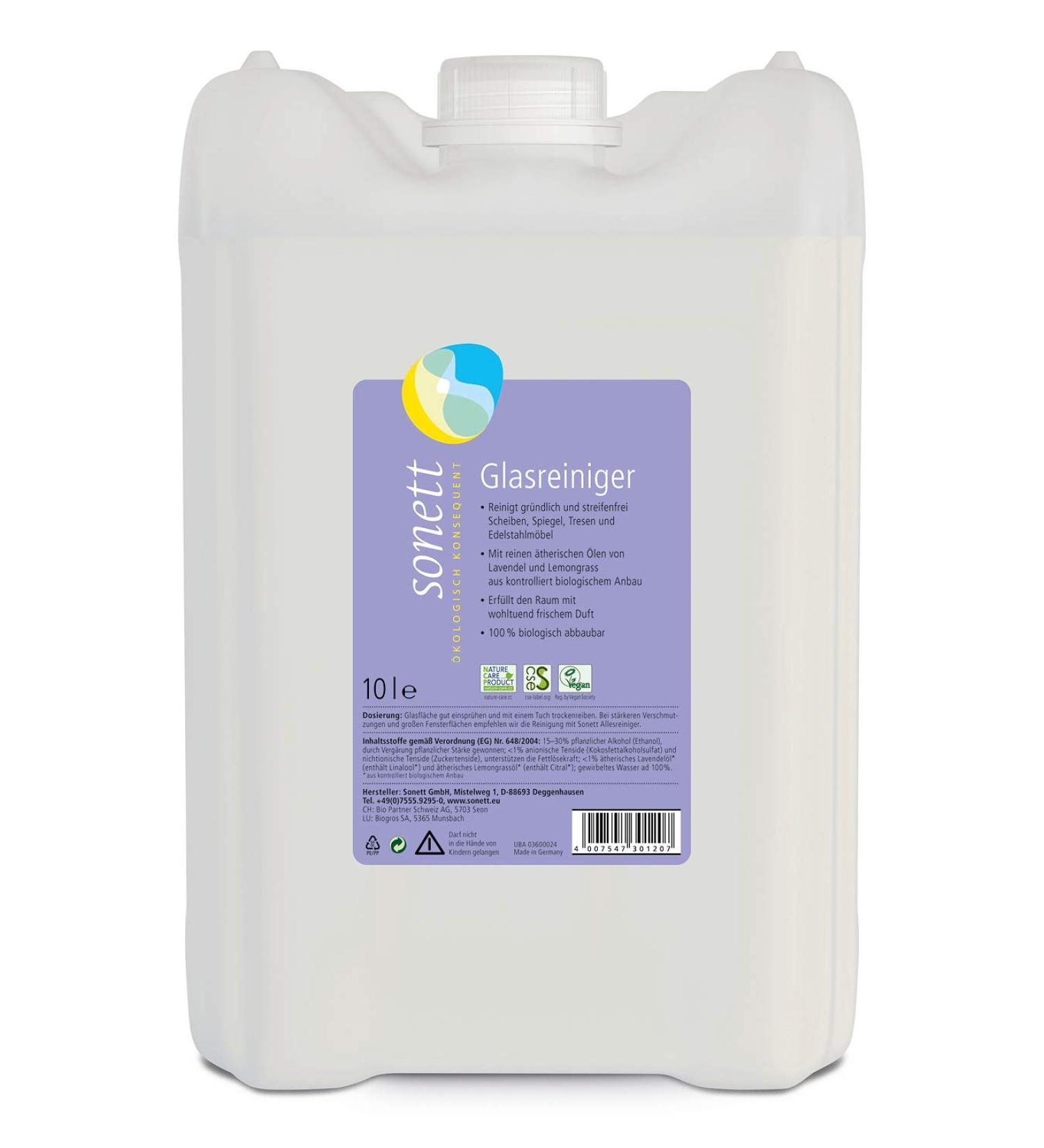 Sonett Glass Cleaner 10 Liters | Eco-Friendly & Effective | International Shipping - Buy Online on GoSupps.com