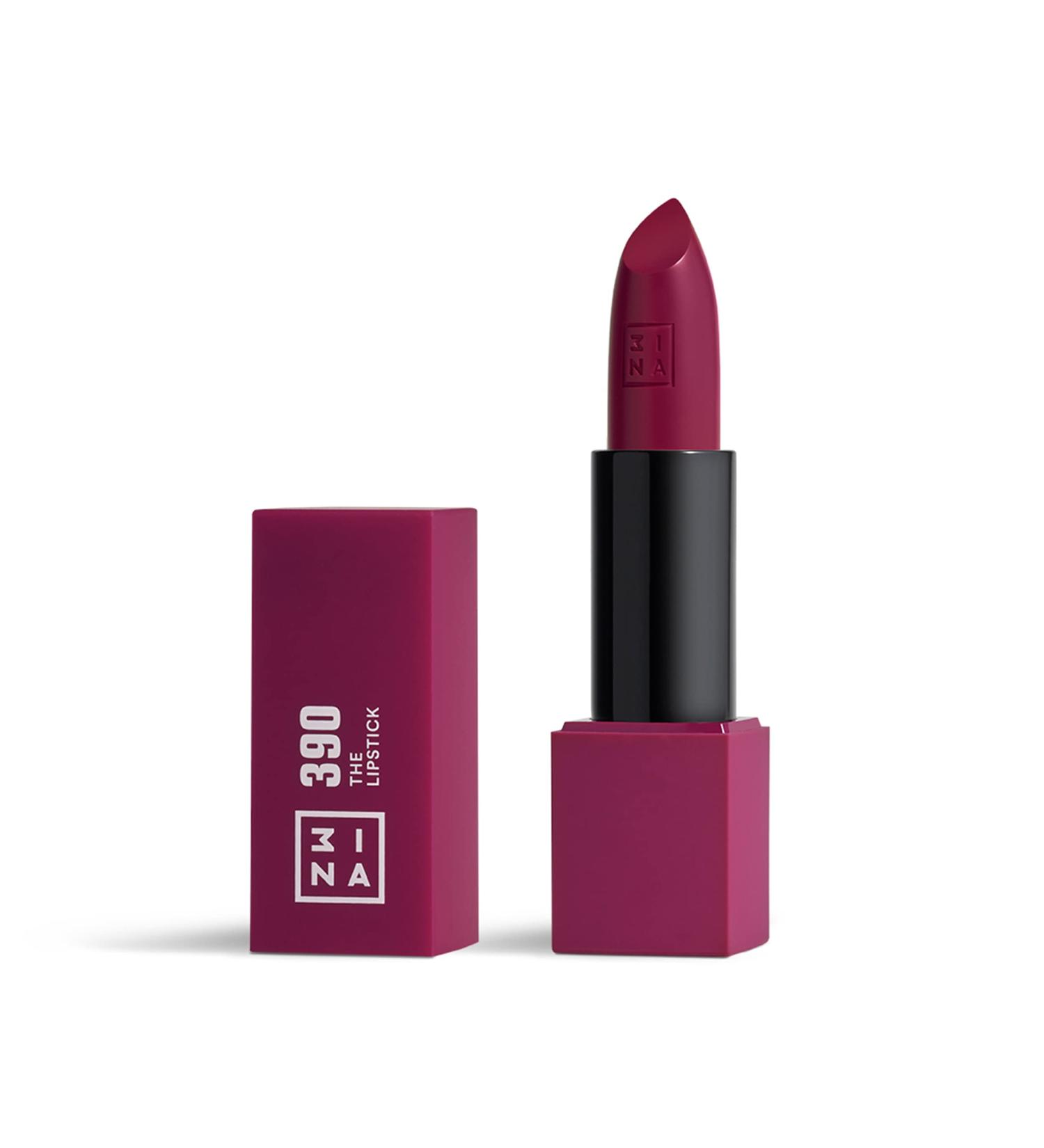 3INA Makeup Dark Purple Lipstick - Long Lasting Matte Lip Colour with Vitamin E & Shea Butter - Vegan and Cruelty Free - Buy Online on GoSupps.com