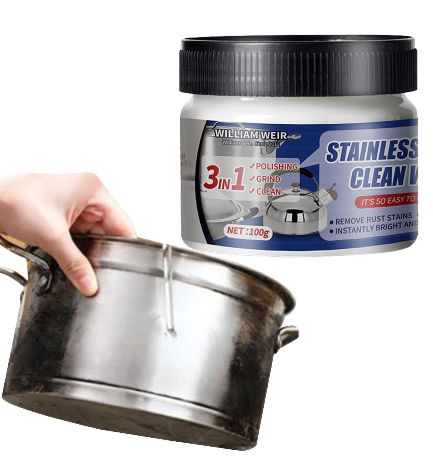 Metal Polish Cream | Scratch Remover and Cleaner - Multifunctional Rust Remover for Pot Bottom Black Scale Stainless Steel Aluminum Pochy 100g - Buy Online on GoSupps.com