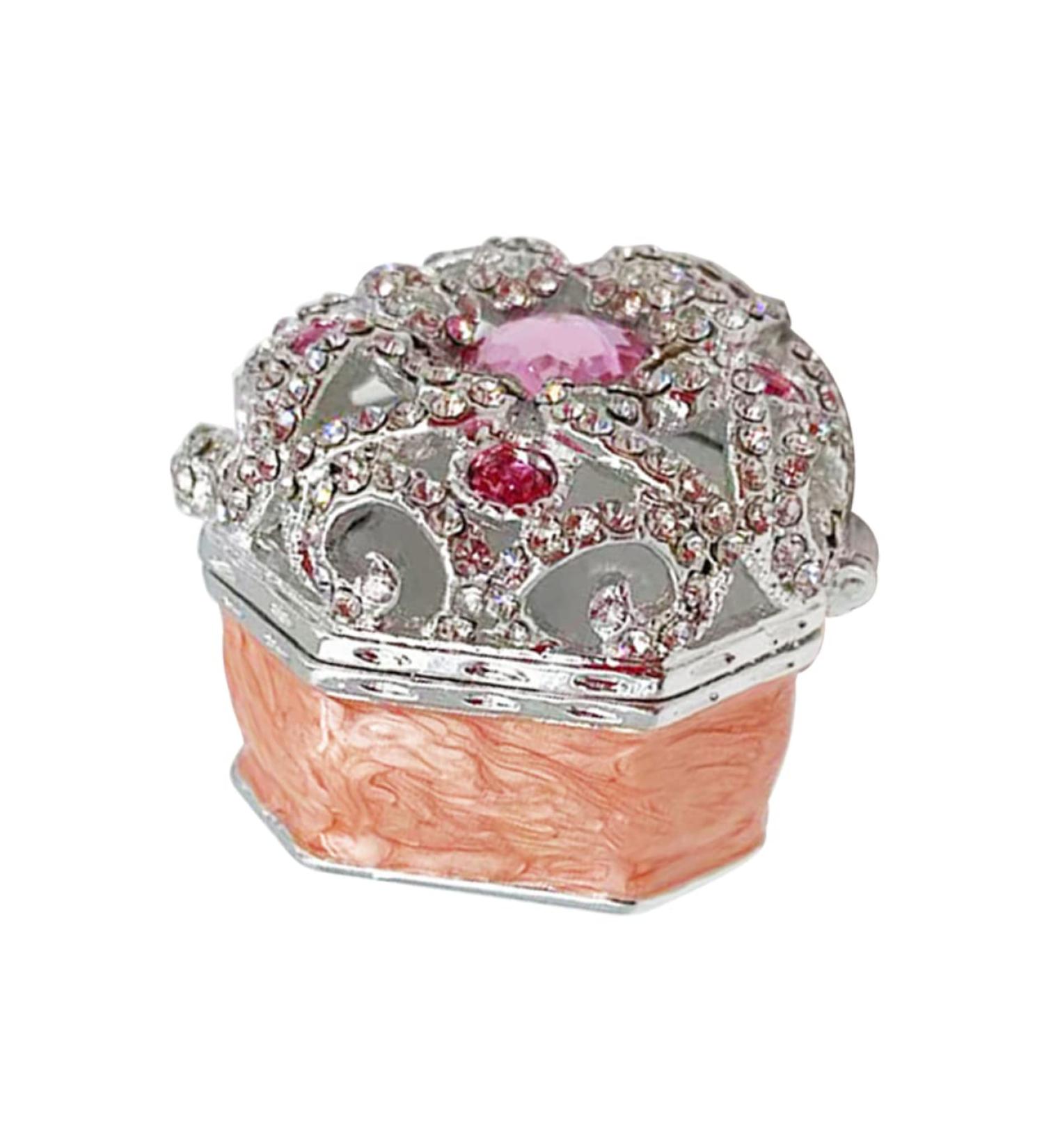 Zerodeko Box Jewelry Organizer Trinket Case Vintage Jewelry Case Earring Storage Case Ring Display Case Jewelry Dish Jewelry Storage Case European Style Ring Holder Pink Enamel - Buy Online on GoSupps.com