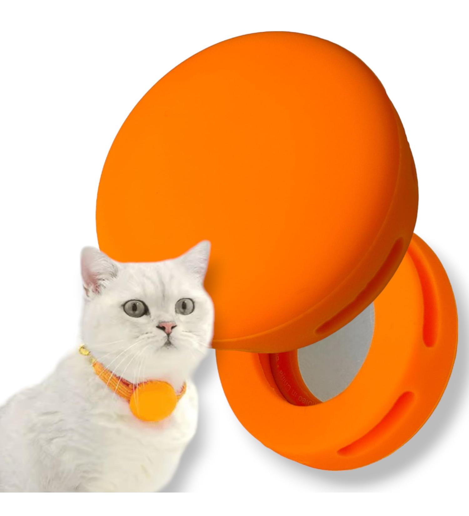 Moosh Silicone AirTag Holder for Dogs & Cats | Safe Stylish Pet Tracker Accessory in Orange - Buy Online on GoSupps.com