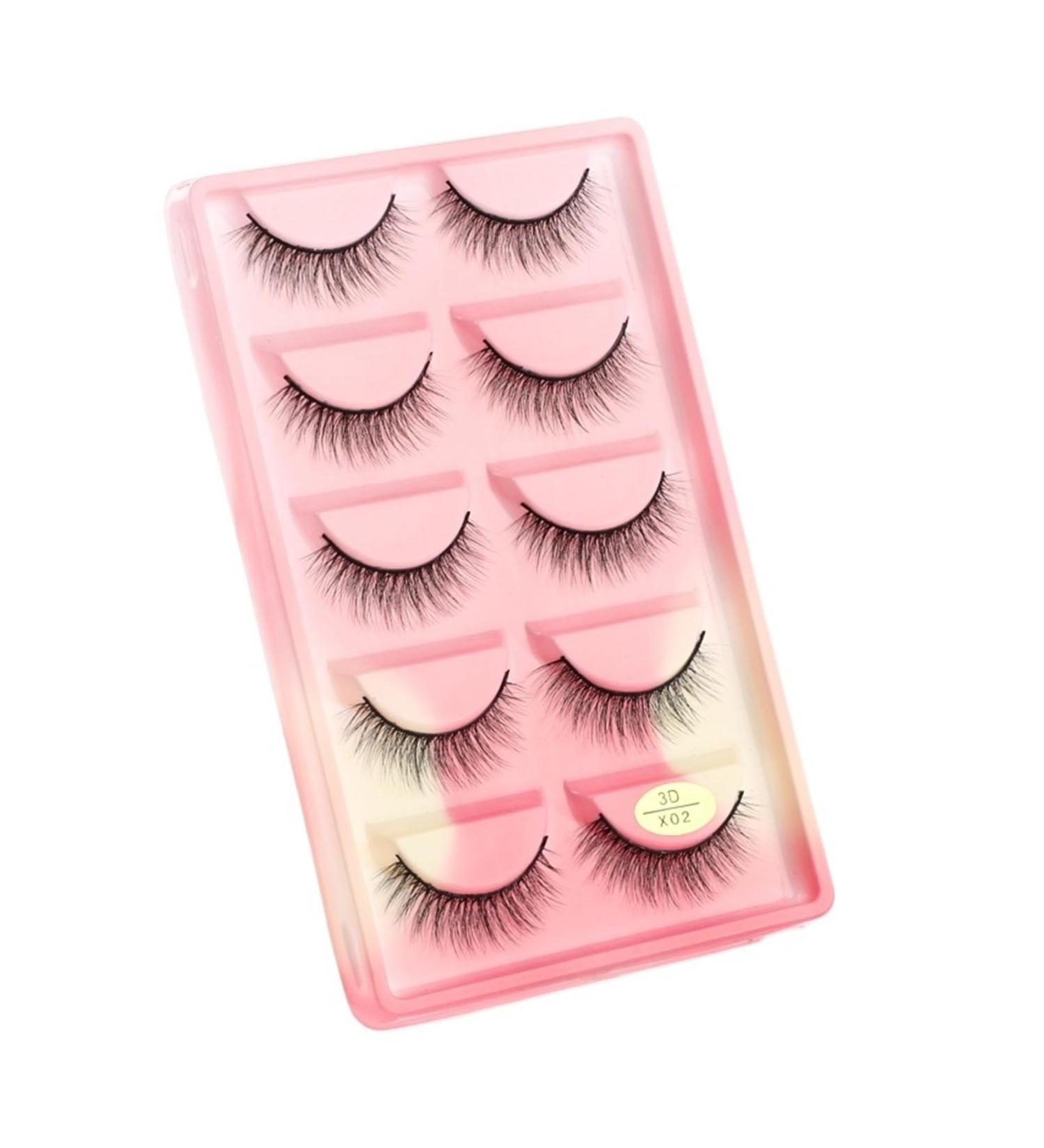 UAMOU Mink Eyelashes 10/50/100 Boxes Fluffy 3D Mink Lashes Makeup Natural Long Volume False Eyelashes Bulk Faux Cils Custom Cheerfully (Color : 5 Pairs X02CS Size : 50 Boxes) - Buy Online on GoSupps.com