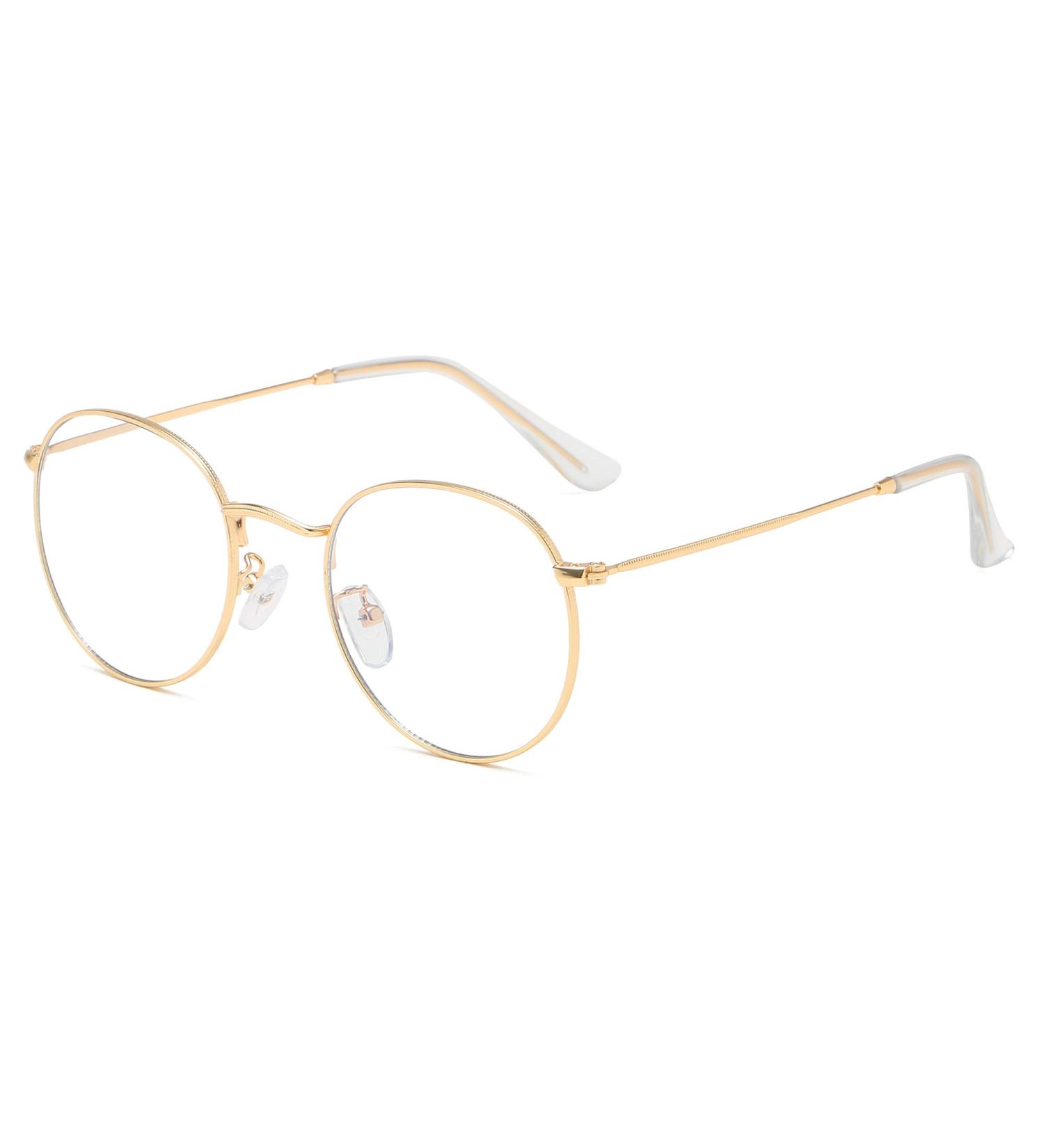 Joxigo Blue Light Filter Glasses | Retro Round Metal Frame | Anti-Fatigue & UV Protection | Includes Glasses Case - Buy Online on GoSupps.com