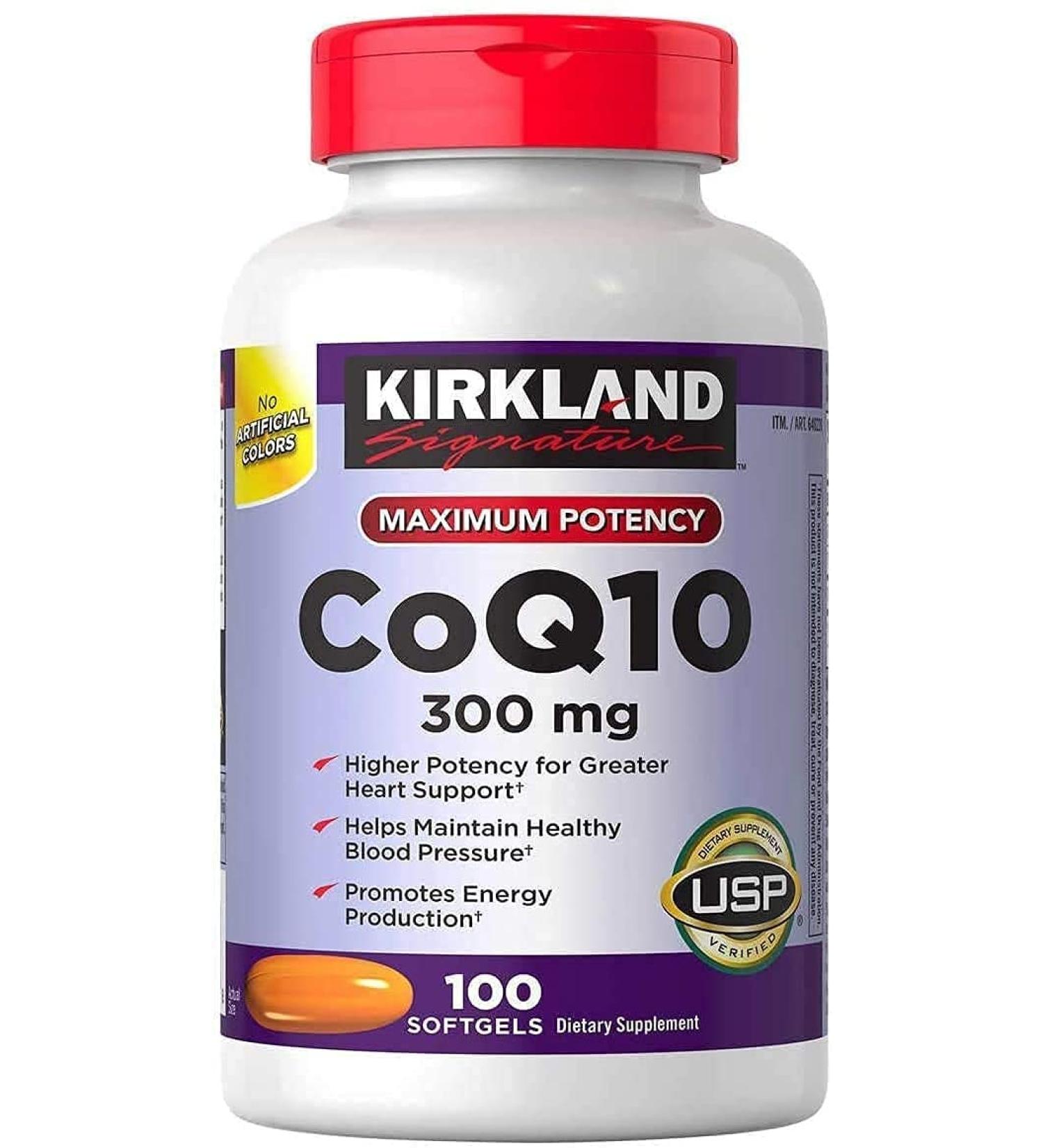 Kirkland Signature CoQ10 300mg 100 Softgels - Maximum Potency - 1 Pack - Buy Online on GoSupps.com