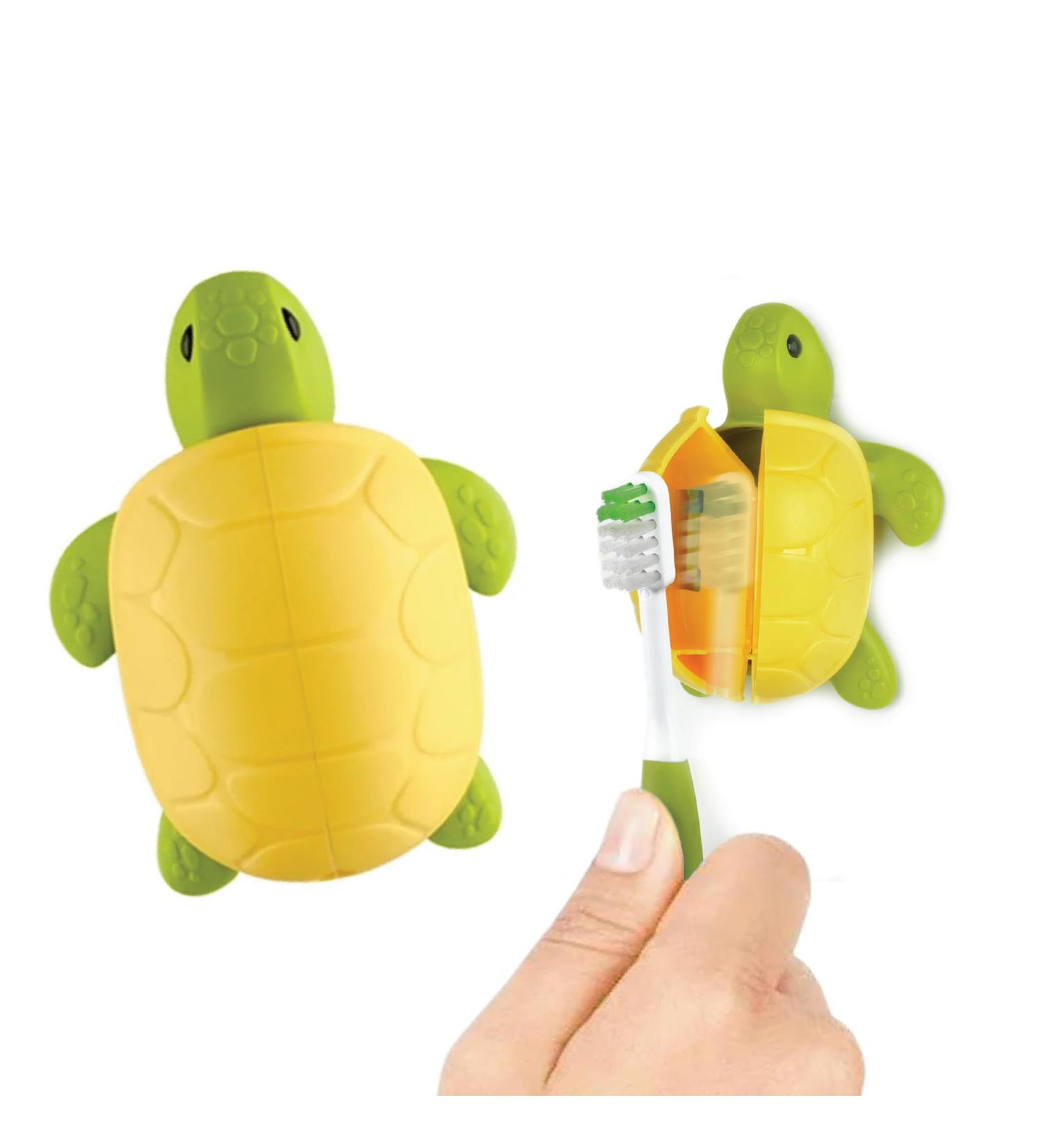 Flipper Fun Animal Turtle Toothbrush Cover | Kids Suction Cup Toothbrush Holder | Stylish Bathroom Toothbrush Holder - Buy Online on GoSupps.com