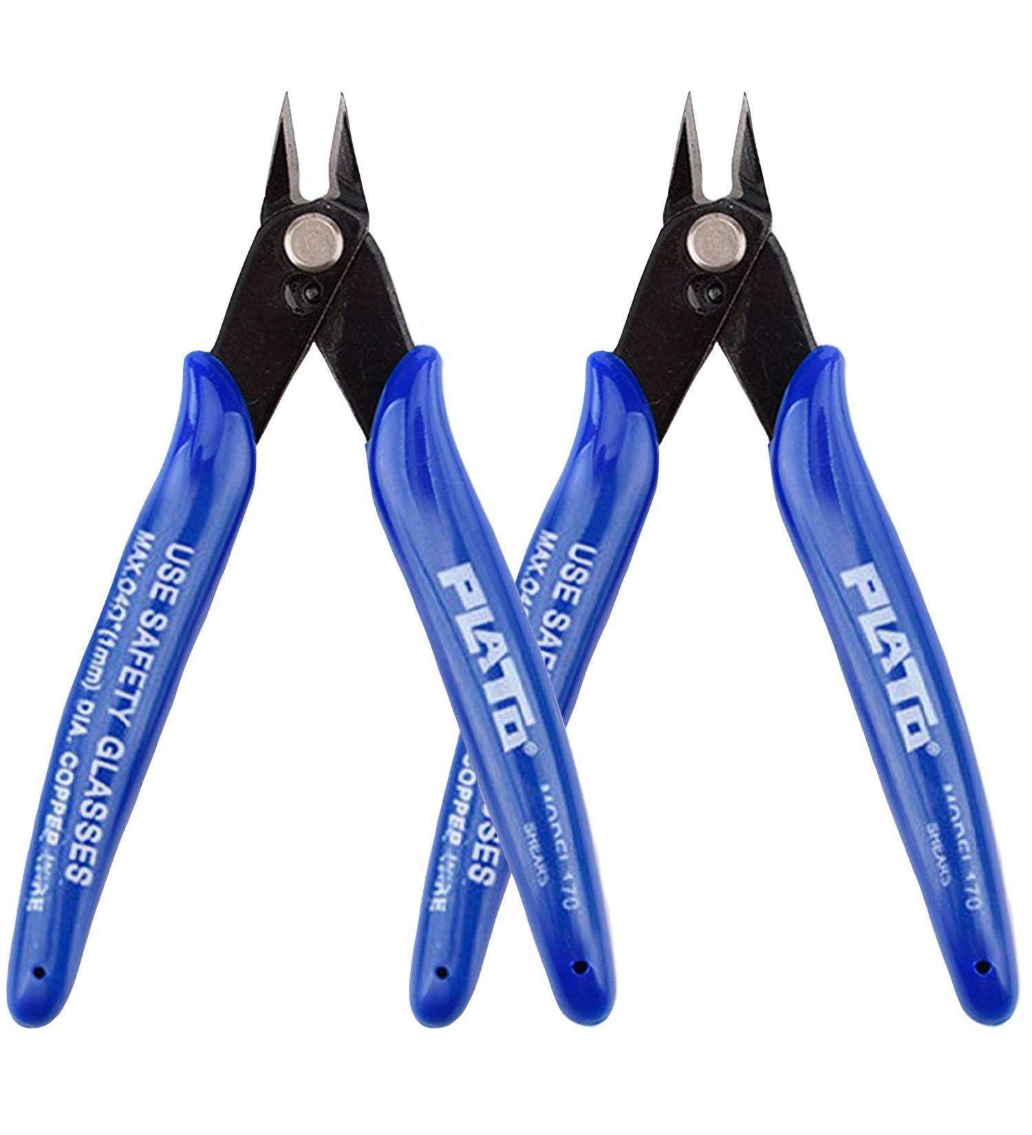 Wire Cutters 2pcs Side Cutters Cable Cutters Precision Flush Cutters Electrical Cable Cutter Cutting Plier Side Snips Diagonal Pliers Cutting Pliers Tool for Coil Making Home DIY Jewelry Blue - Buy Online on GoSupps.com
