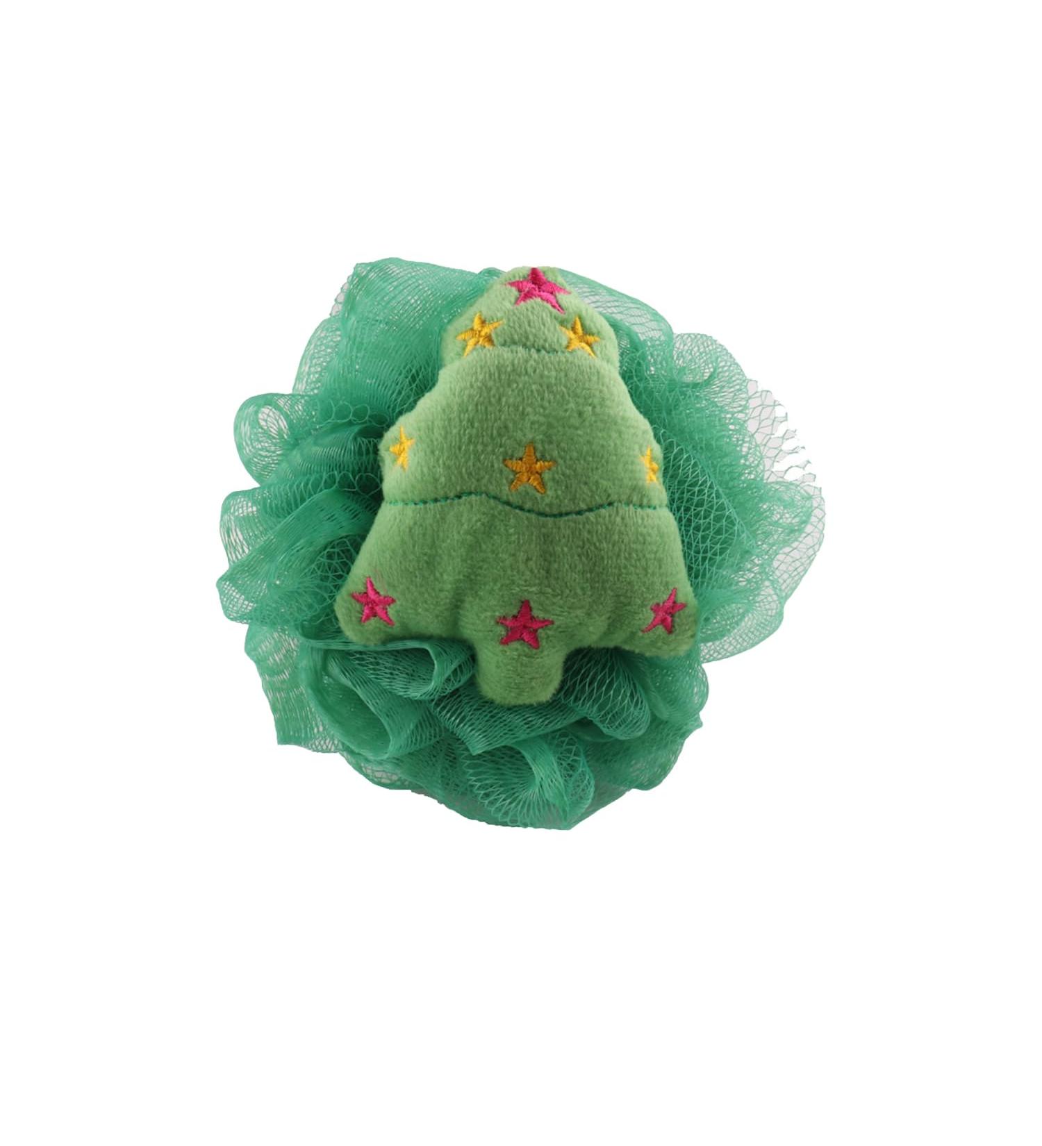 Miaija Christmas Bath Sponges Cartoon Xmas Design Loofahs Pouf Ball Cleaning Scrubber for Mesh Men Women Shower Kids Bath Sponge (Green) - Buy Online on GoSupps.com
