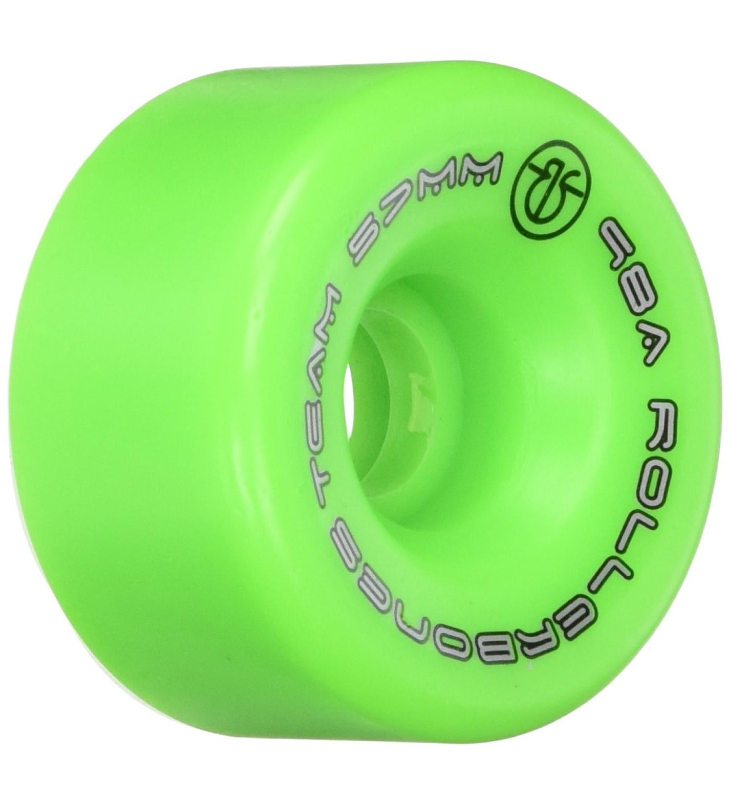 RollerBones Team Logo 98A Recreational Roller Skate Wheels (Set of 8) 57mm Green