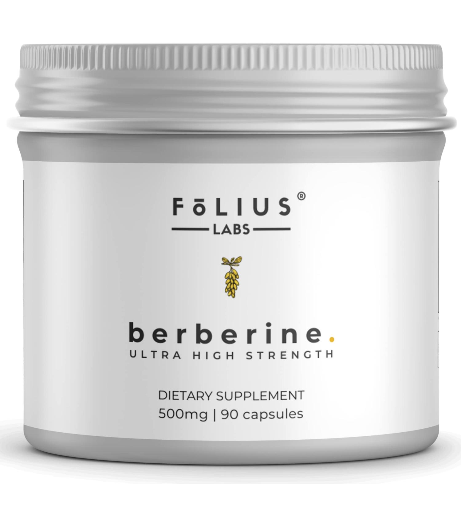 Folius Labs Berberine Supplement 500mg | Clean Label HIMABERB | Himalayan 97% Berberine Hydrochloride | 90 Capsules - Buy Online on GoSupps.com
