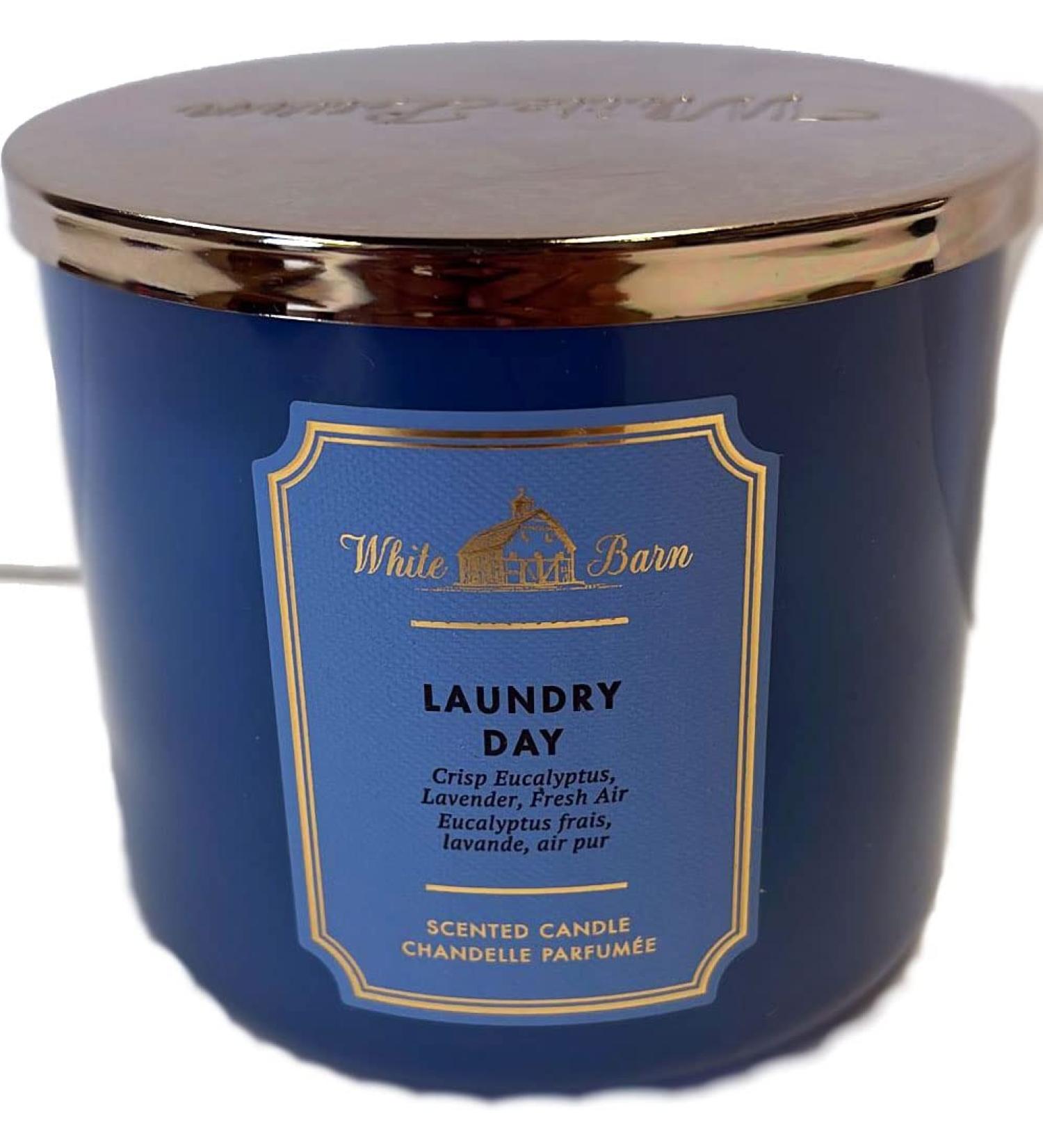 White Barn 3-Wick Candle with Essential Oils - 14.5 oz - Fresh Spring Scent (Laundry Day) - Buy Online on GoSupps.com