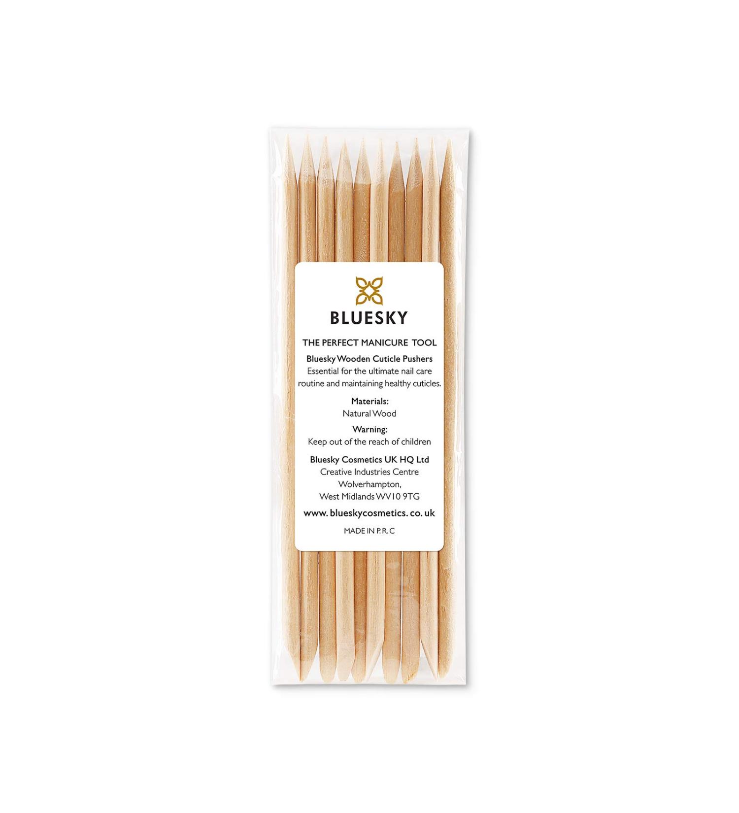 Bluesky 10 Wooden Cuticle Pushers Orange Wood Sticks - Double End Nail Cleaner Tool 11.5cm - 4.5 Inches - Buy Online on GoSupps.com
