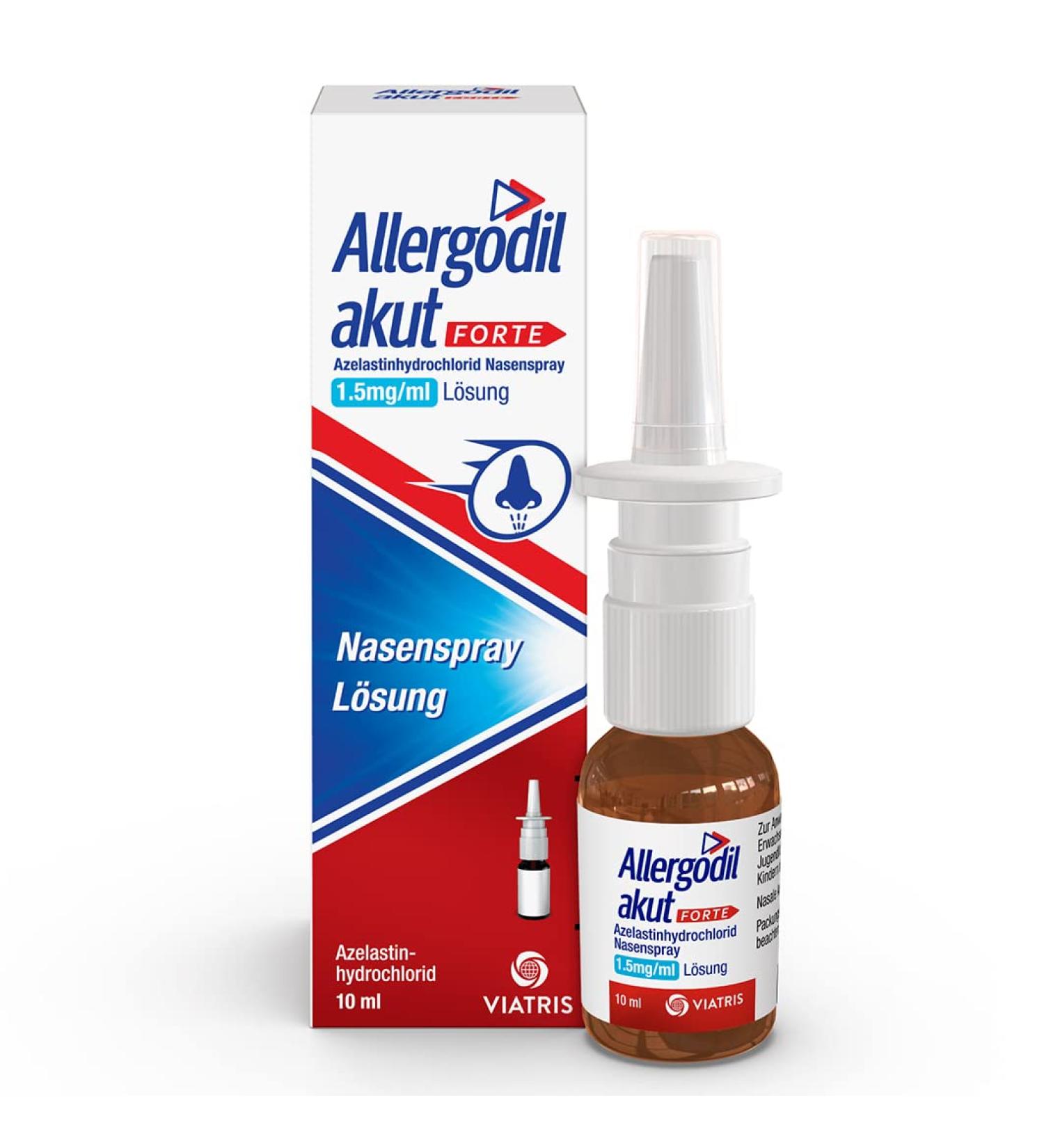 Allergodil Acute Forte Nasal Spray - Azelastine for Hay Fever & Allergic Rhinitis | 10ml - Fast Relief - Buy Online on GoSupps.com