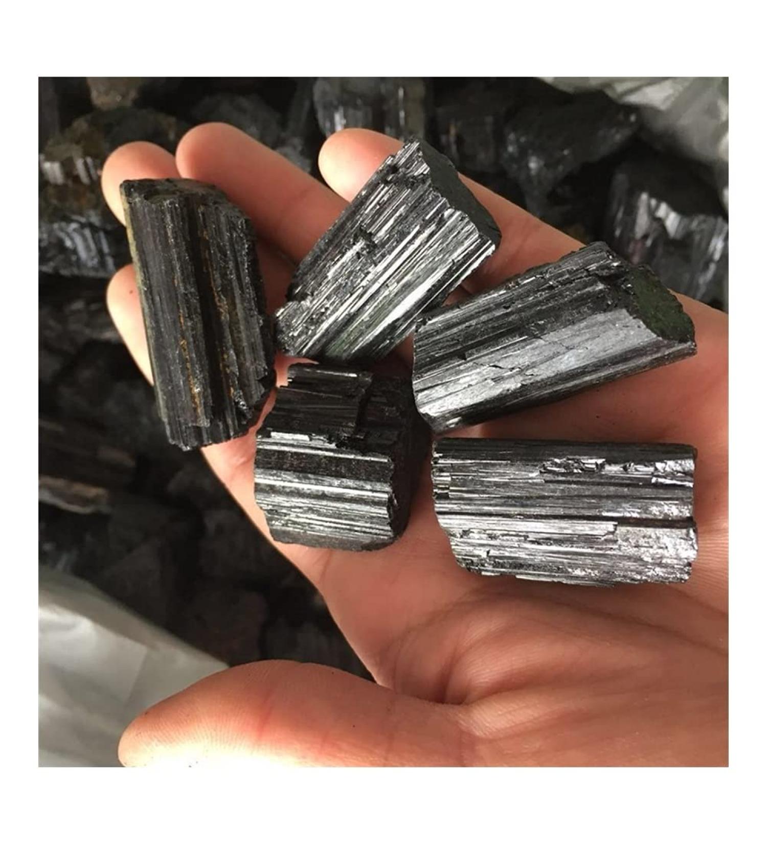 Stone Crafts Natural Black Tourmaline Crystal Gemstone Reiki raw Crystal Stone Natural Luster - Buy Online on GoSupps.com